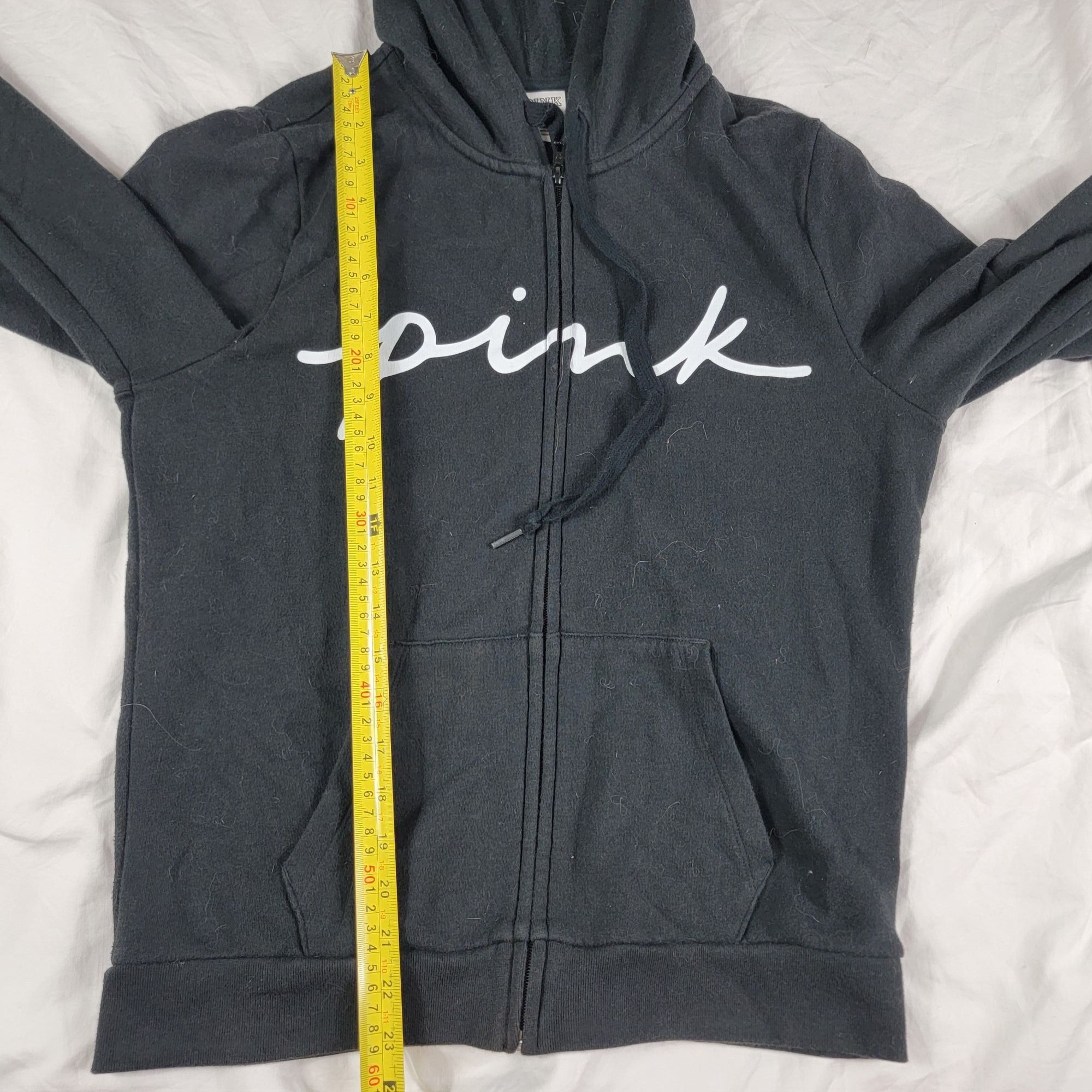 Victoria's Secret Pink By Victorias Secret Womens Medium Black Full Zip Hoodie Size M / US 6-8 / IT 42-44 - 8 Thumbnail