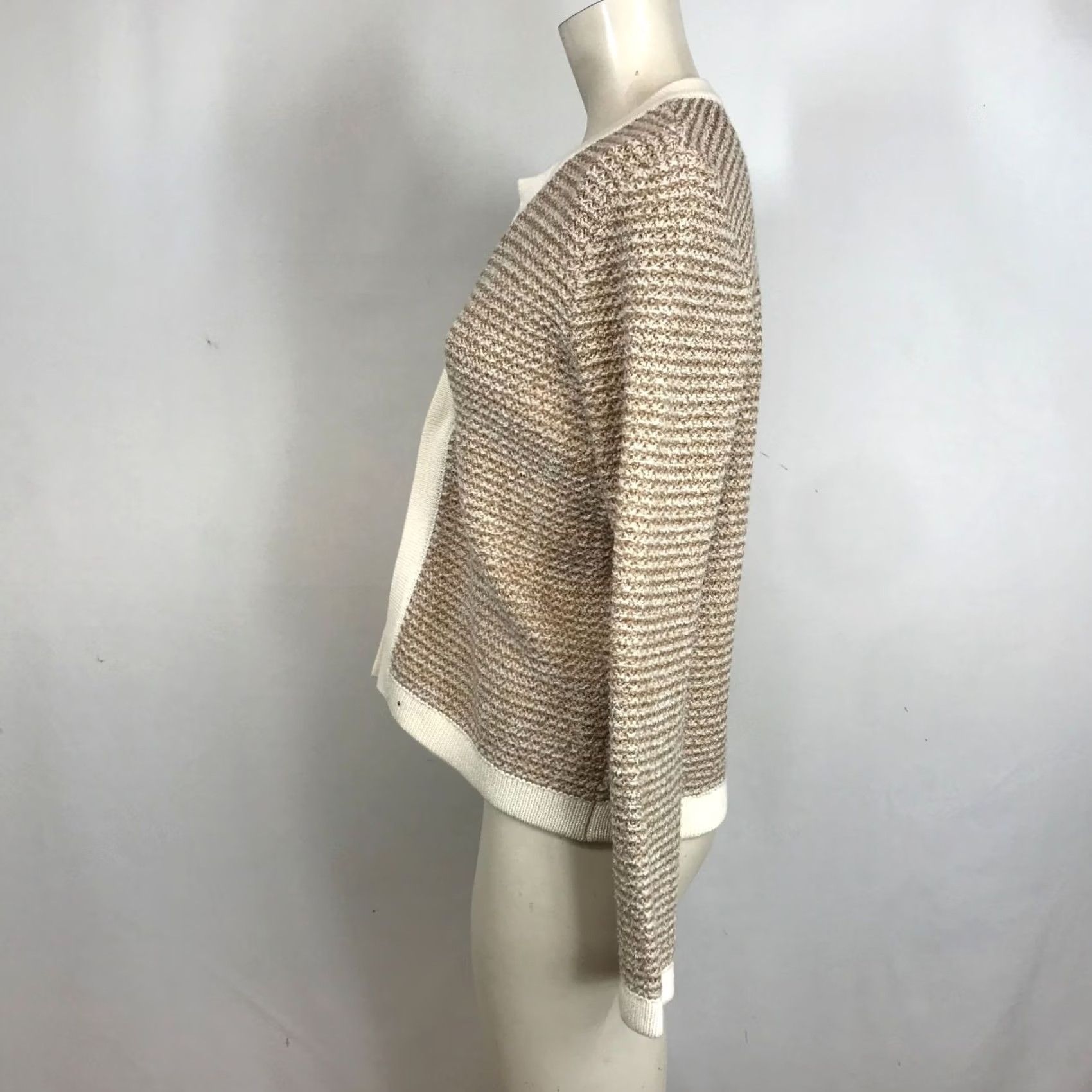 Loft LOFT - WOMEN'S MEDIUM - TAN LONG SLEEVE OPEN FRONT CARDIGAN Size M / US 6-8 / IT 42-44 - 6 Thumbnail