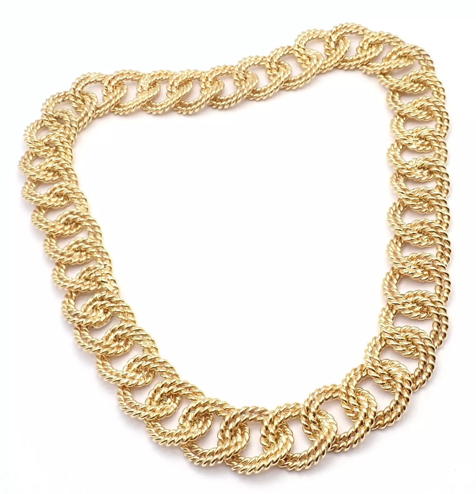 Vintage Verdura 18k Yellow Gold Rope Link Choker Necklace Size ONE SIZE - 10 Thumbnail