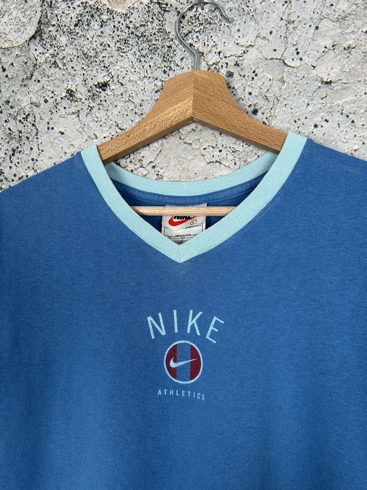 Nike Vintage Nike 90s Center Logo Made in USA Blue Archive Sport Size US L / EU 52-54 / 3 - 3 Thumbnail