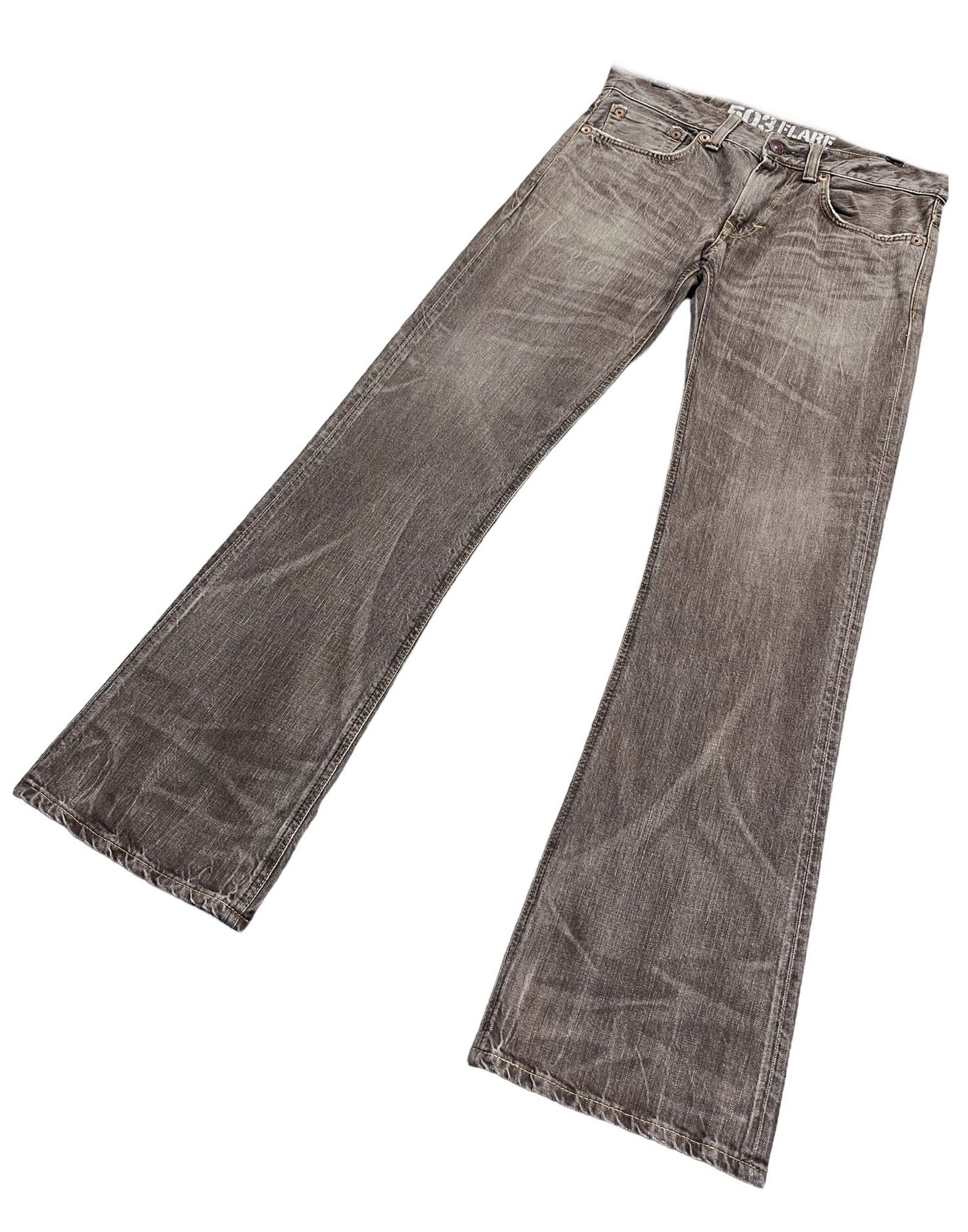 Edwin × Vintage 🔥Vintage EDWIN 503 FLARE Retro Punk Rare Brown Denim Pants Size US 31 - 4 Thumbnail