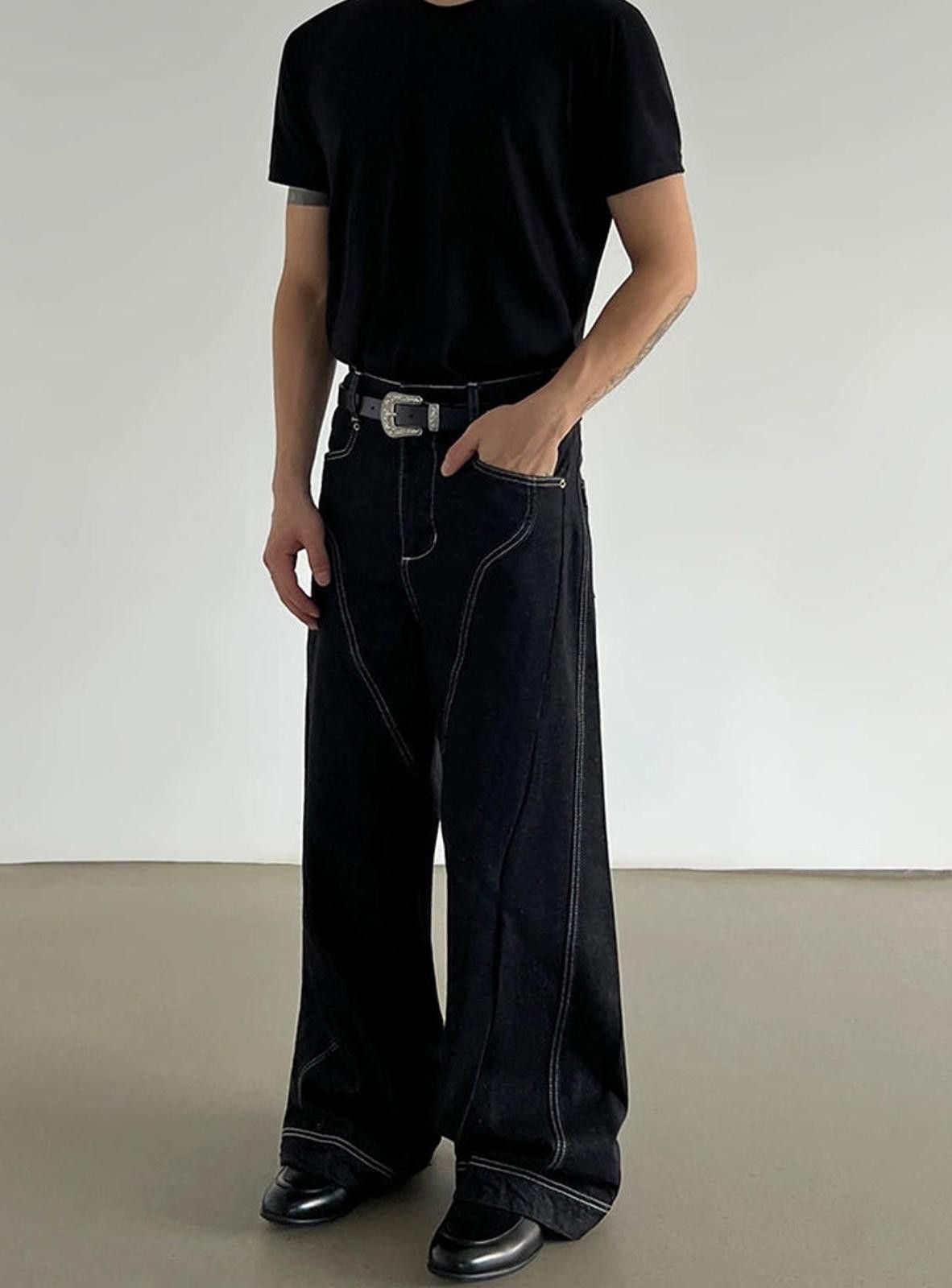 Other Wide-Leg Denim Trousers with White Stitching Size US 32 / EU 48 - 4 Thumbnail