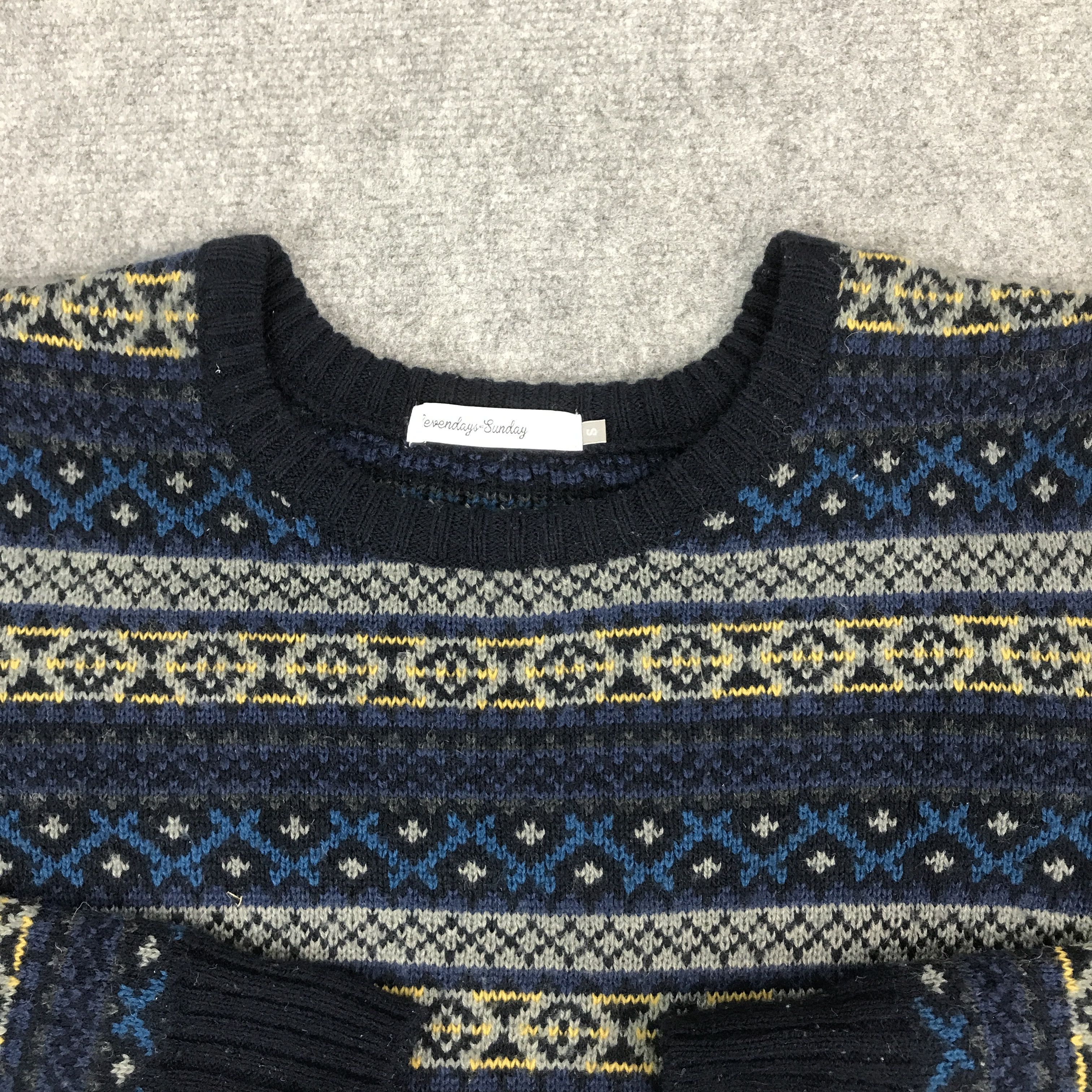 Issey Miyake × Japanese Brand JAPAN SEVENDAYS=SUNDAY NAVAJO DESIGN KNITWEAR JACKET Size US S / EU 44-46 / 1 - 8 Thumbnail