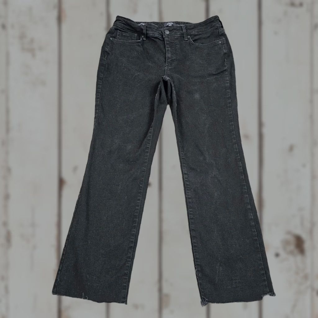 NYDJ VINTAGE NYDJ Jeans Women 10P Straight Mid Rise Stretch Black Denim 90s Size 32" / US 10 / IT 46 - 1 Thumbnail