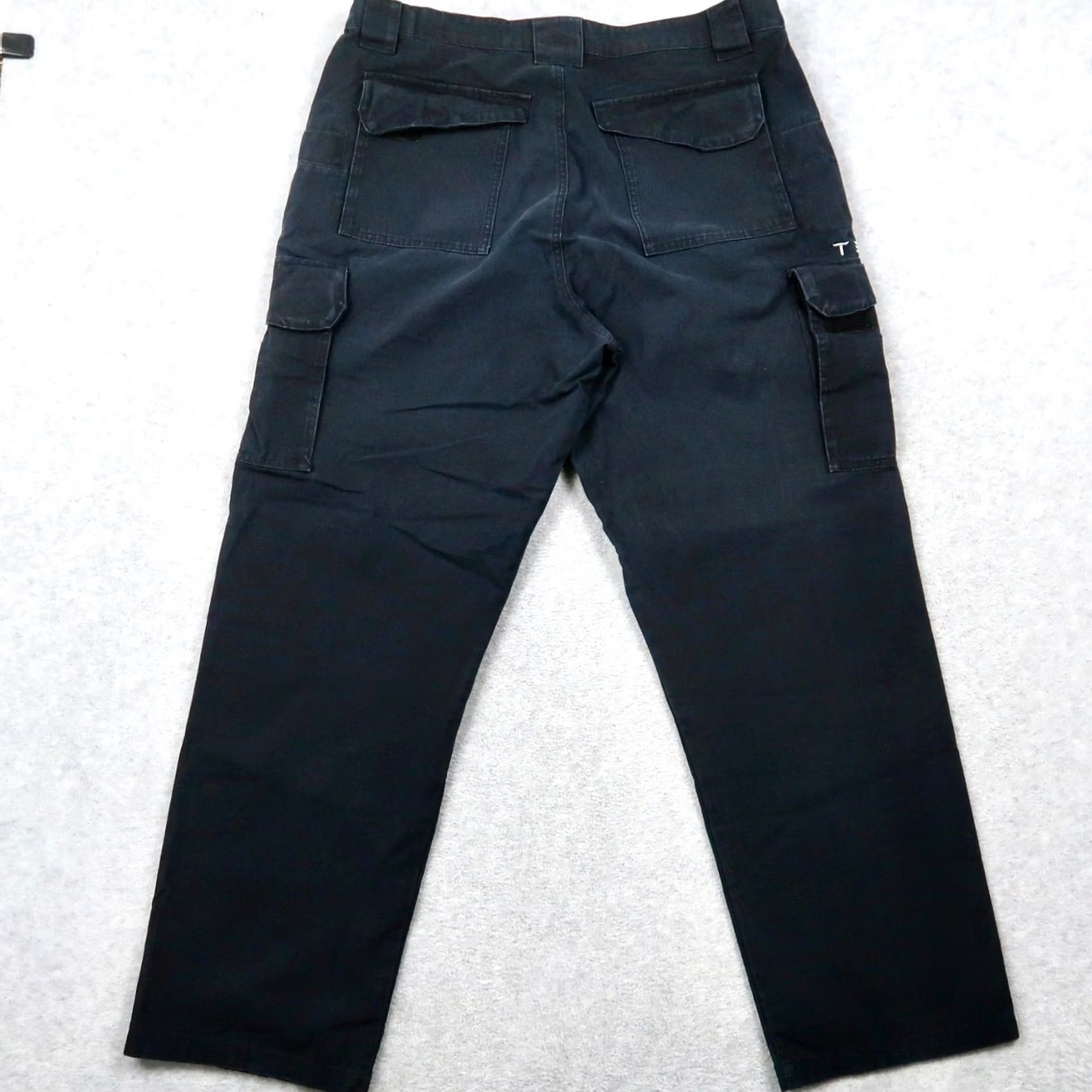 Vintage Tru-Spec Black Tactical Cargo Pants Mens 38x32 Cargo Pocket Canvas Cotton Straight Regular Front Zip Button Pants Size US 38 / EU 54 - 2 Thumbnail