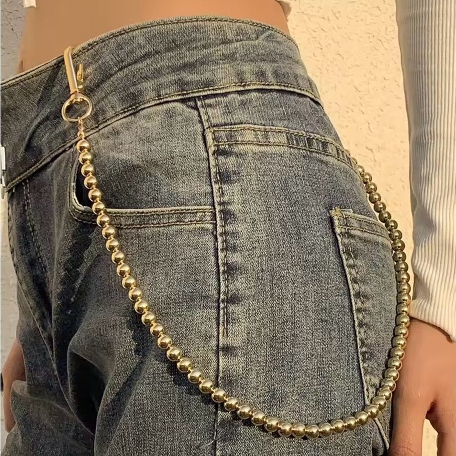 Other Metal pearl Waist Chain Vintage Jeans Key Wallet Chain Size ONE SIZE - 1 Thumbnail
