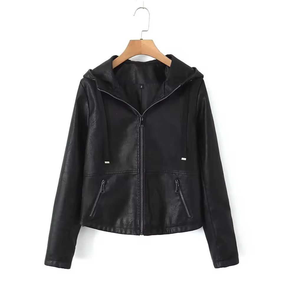 Other casual hooded pu leather jacket Size L / US 10 / IT 46 - 1 Thumbnail