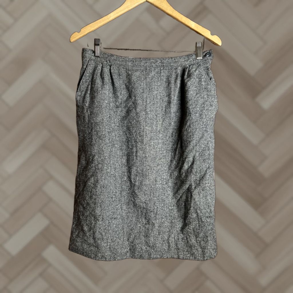 Pendleton VINTAGE Pendleton Skirt Wool Gray Womens 14 Short Pleated Plaid Size 36" / US 14 / IT 50 - 1 Thumbnail