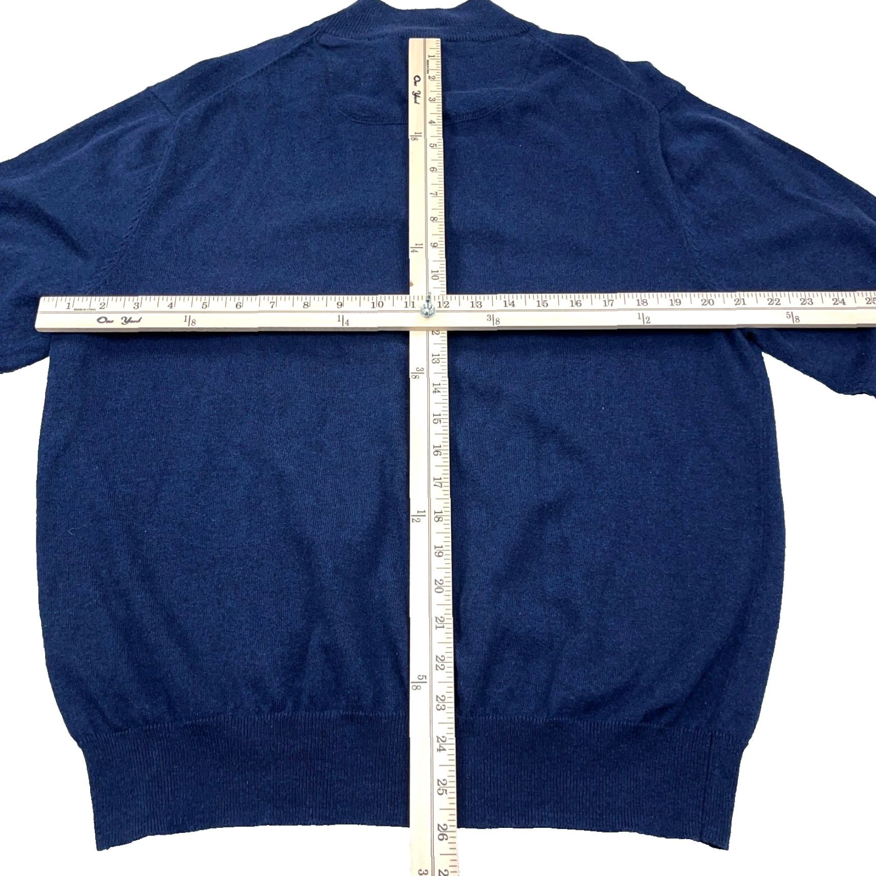Hart Schaffner Marx Hart Schaffner Marx Sweater Men L Blue Knit Cashmere Cotton Henley Navy Solid Logo Button Embroidered Zipper Casual Modern Preppy Sports Mens Size US L / EU 52-54 / 3 - 4 Thumbnail
