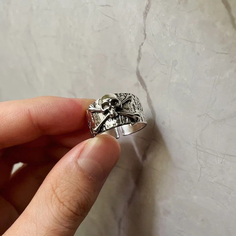Japanese Brand Retro Skull Wide Ring Size ONE SIZE - 6 Thumbnail