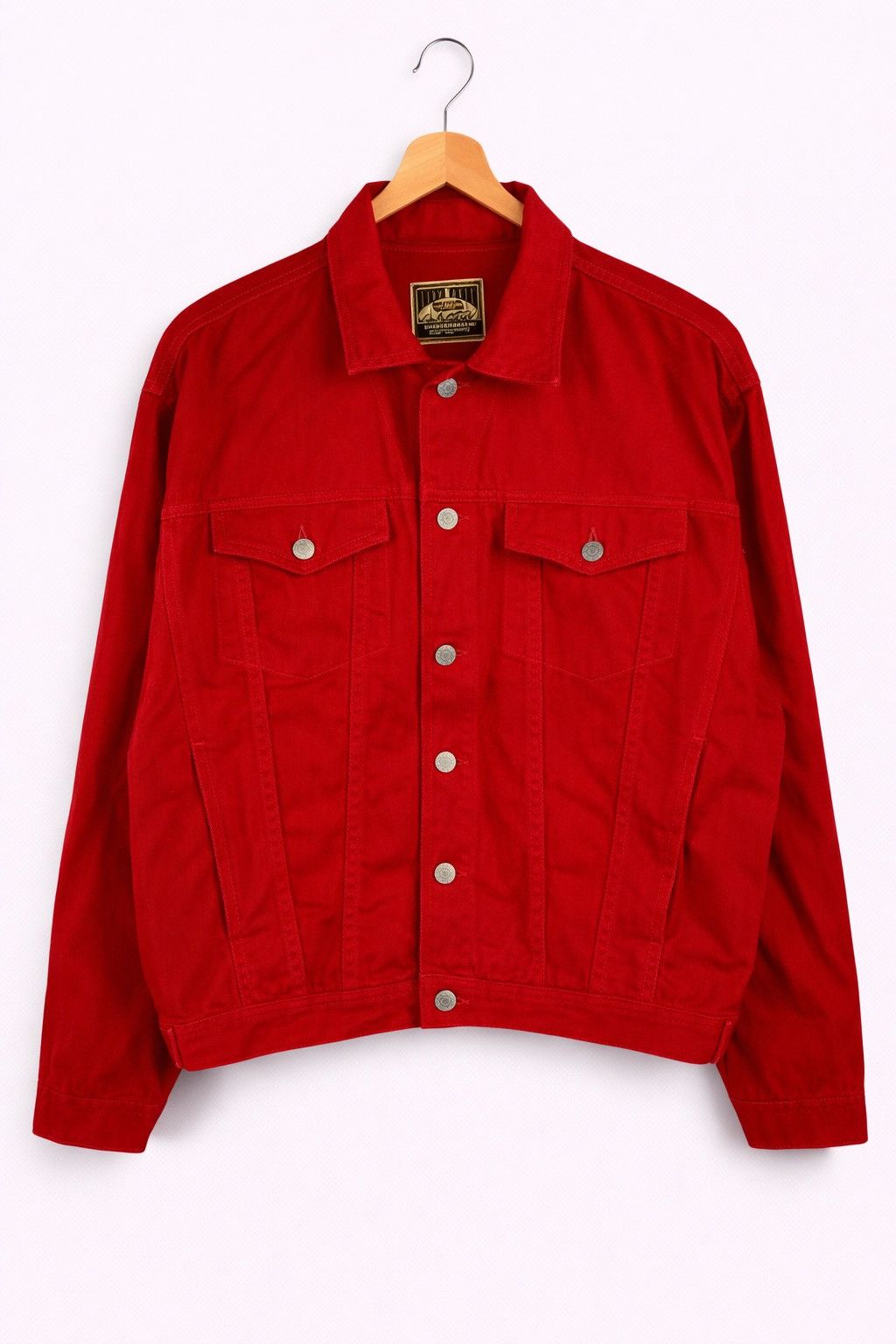 Japanese Brand Vintage Glee Man Red Denim Trucker Japanese Casual Workwear Size US M / EU 48-50 / 2 - 1 Thumbnail