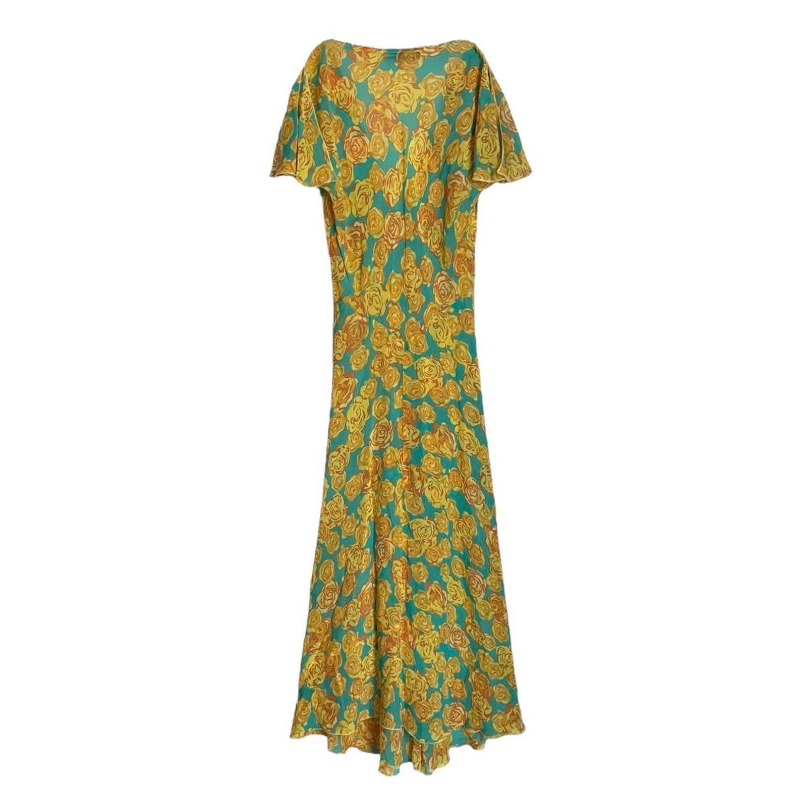VTG 90s Betsey Johnson New York silk floral maxi dress Sz M -  www.web.smkmuhngawen.sch.id