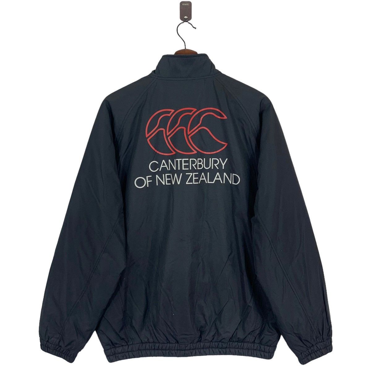 image of Vintage Canterbury Of New Zealand Light Zipper Jacket in Black, Men's (Size XL)