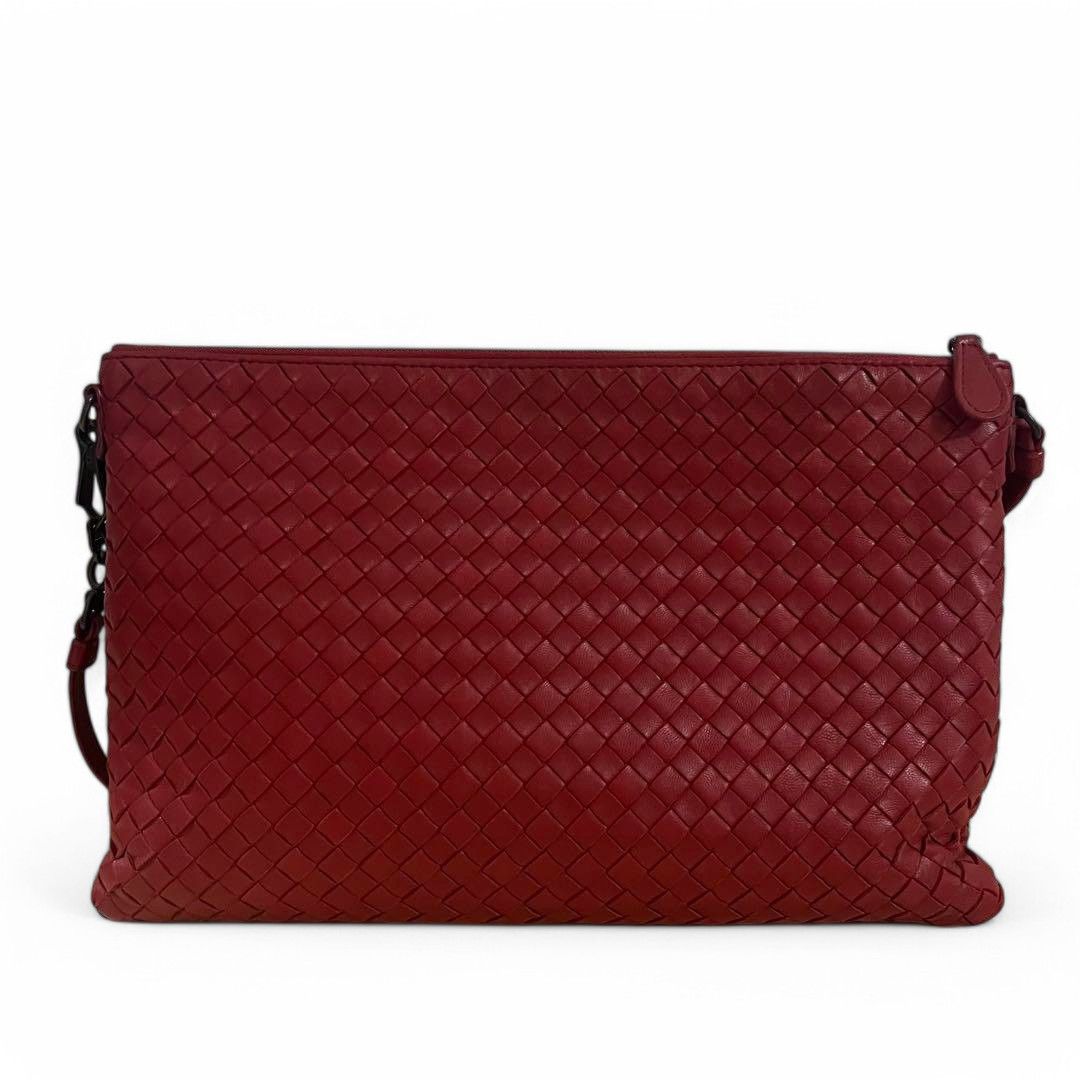 Bottega Veneta Bottega Veneta - Intrecciato Handbag Red Leather Vintage Size ONE SIZE - 2 Thumbnail