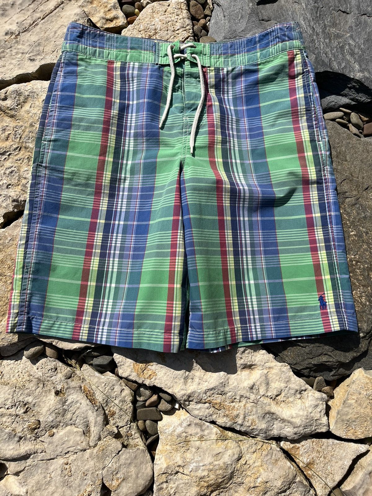 Polo Ralph Lauren × Ralph Lauren × Vintage Vintage 90s Polo Ralph Lauren plaid checked swim shorts pant Size 30" / US 8 / IT 44 - 3 Thumbnail