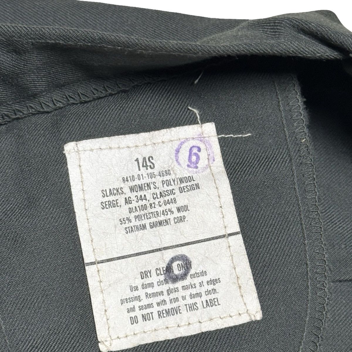 Other Vintage Army Pants Womens 14S AG-344 Slacks Green Poly Wool Size 36" / US 14 / IT 50 - 3 Thumbnail