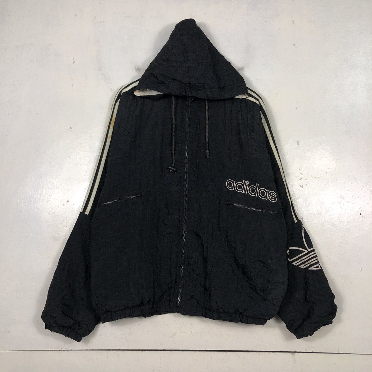 Adidas 📌Vintage Zipper Hoodie Jacket Adidas Big Logo Size US M / EU 48-50 / 2 - 3 Thumbnail