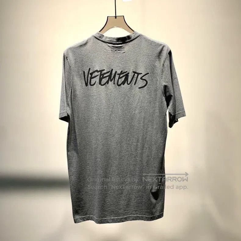 Vetements Vetements Logo Embroidered Print Grey Short Sleeve T-Shirt Size US M / EU 48-50 / 2 - 7 Thumbnail