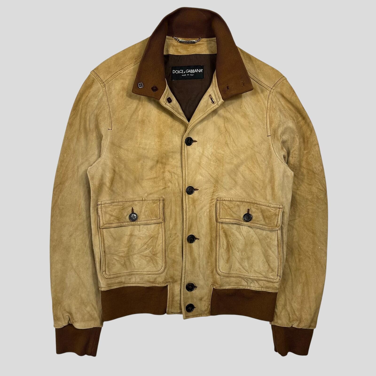 Dolce & Gabbana Dolce & Gabanna 00’s Goatskin Leather Flight Jacket - M Size US M / EU 48-50 / 2 - 7 Thumbnail