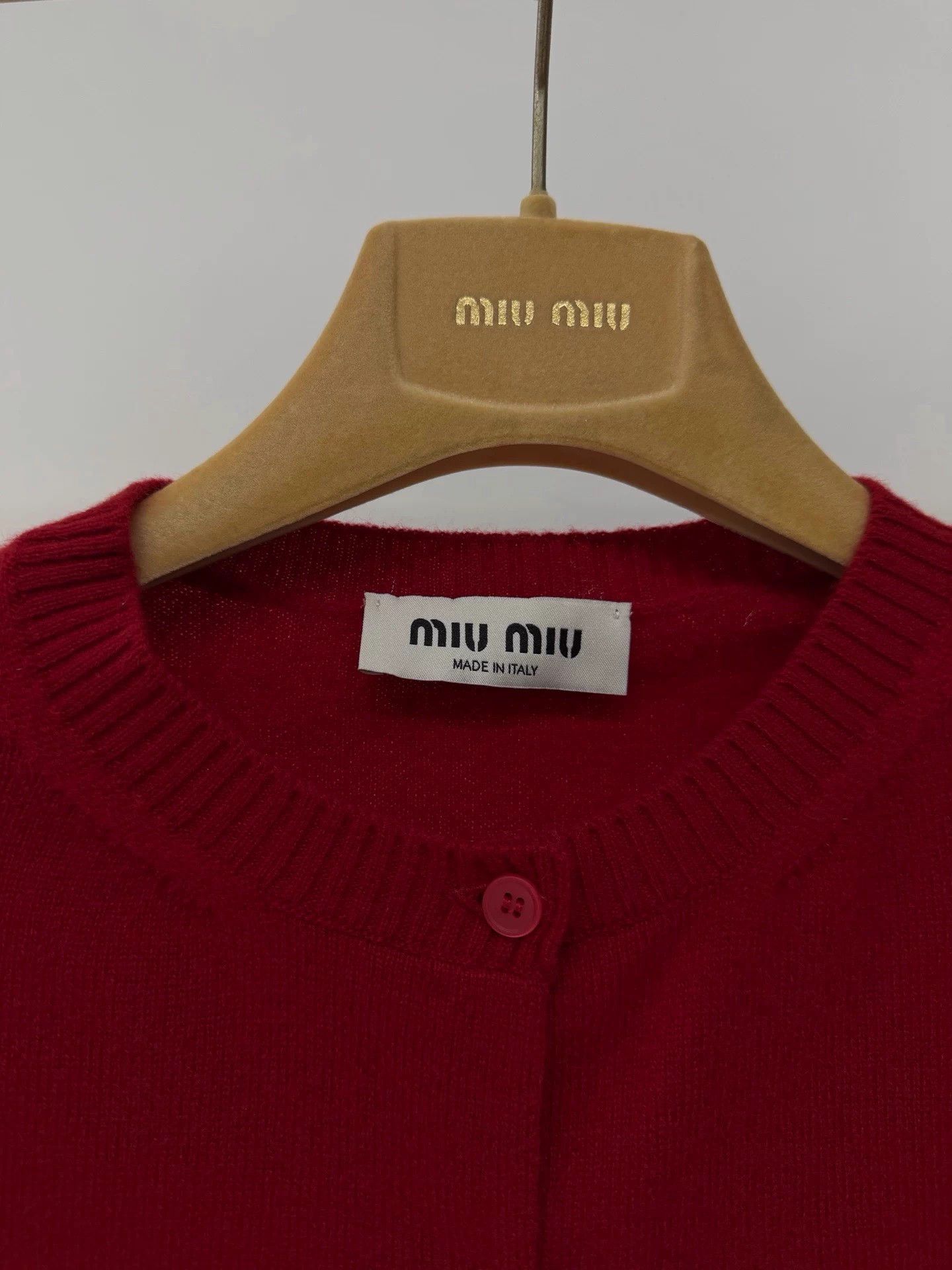 Miu Miu MIU MIU Red Letter Cashmere Cardigan - New w/ Tags - Size 36 Size XS / US 0-2 / IT 36-38 - 2 Thumbnail