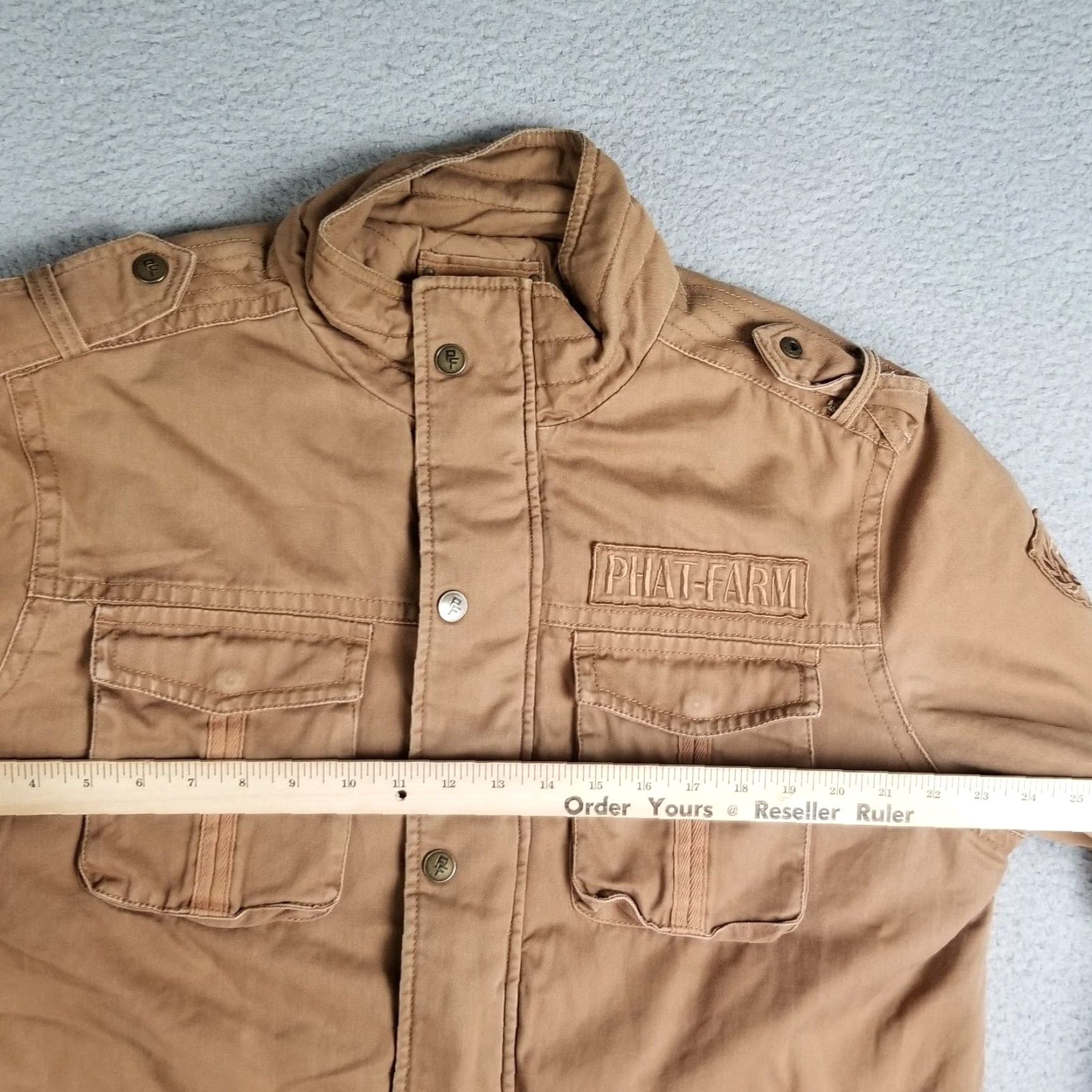 Phat Farm VINTAGE Phat Farm Jacket Men Large Hip Hop 90s Canvas Chore Coat Military Style Size US L / EU 52-54 / 3 - 4 Thumbnail