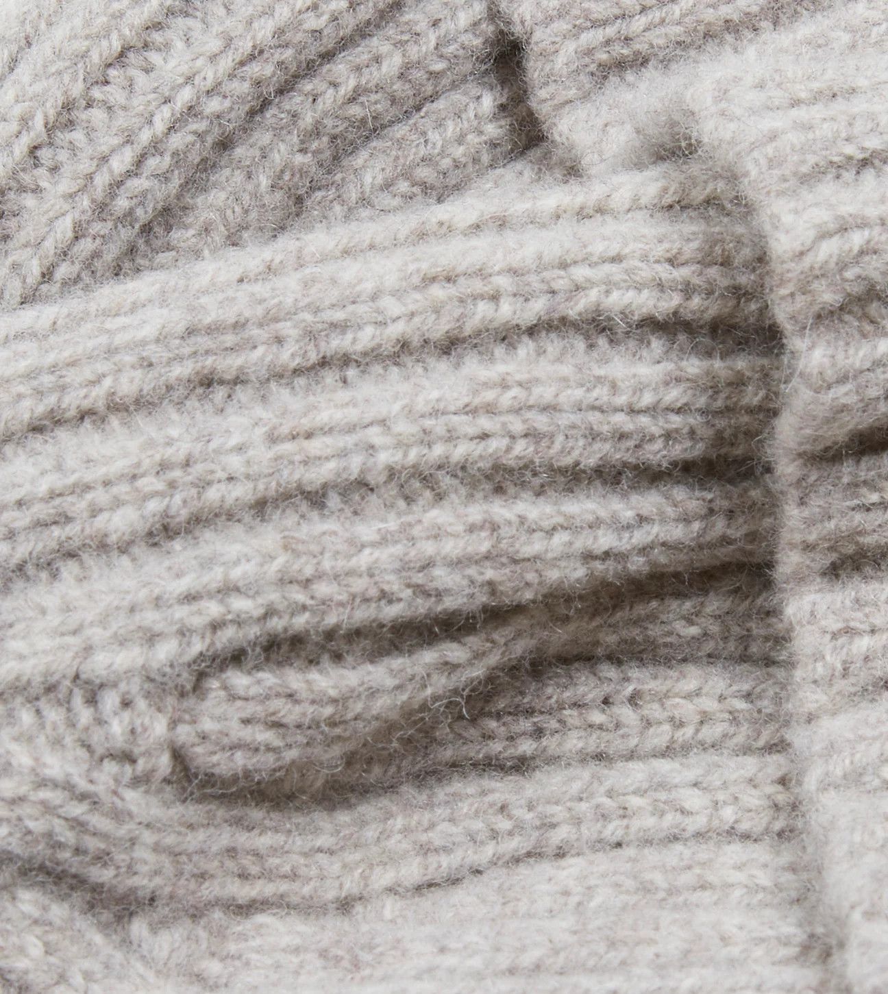 Drake's Light Grey Lambswool Ribbed Knit Cap Size ONE SIZE - 3 Thumbnail