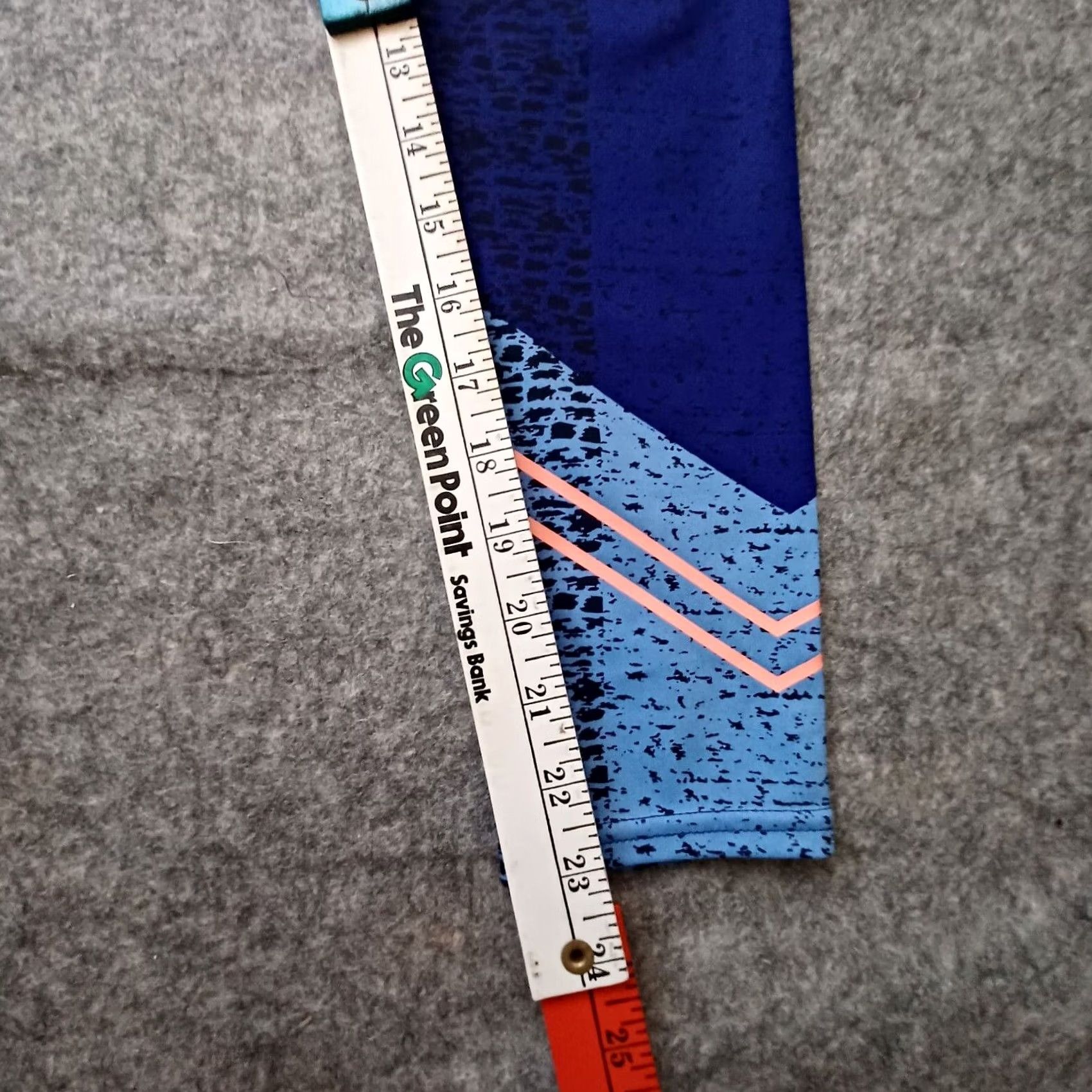 Athleta Athleta Tights Womens Small Blue Coral Reflective Sonar 7/8 Back Pocket Zip Size ONE SIZE - 5 Thumbnail