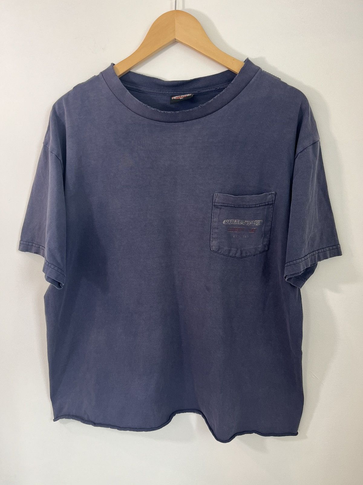 Vintage Harley Davidson Thrashed Sun Faded Raw Hem Tee Size US XL / EU 56 / 4 - 2 Thumbnail
