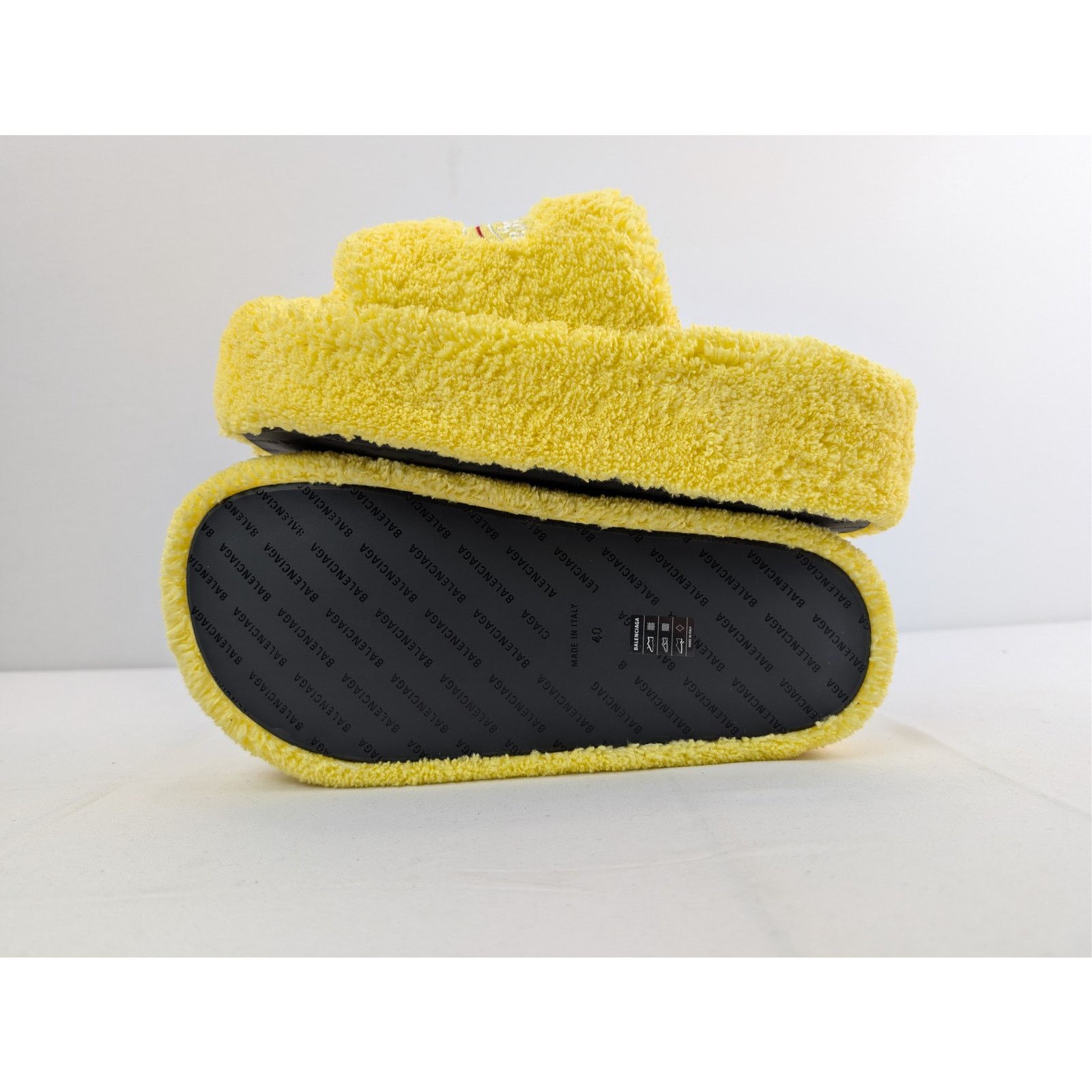 Balenciaga o1rshd1 Furry Platform Slides Slippers in Yellow/White/Red Size US 10 / IT 40 - 13 Thumbnail