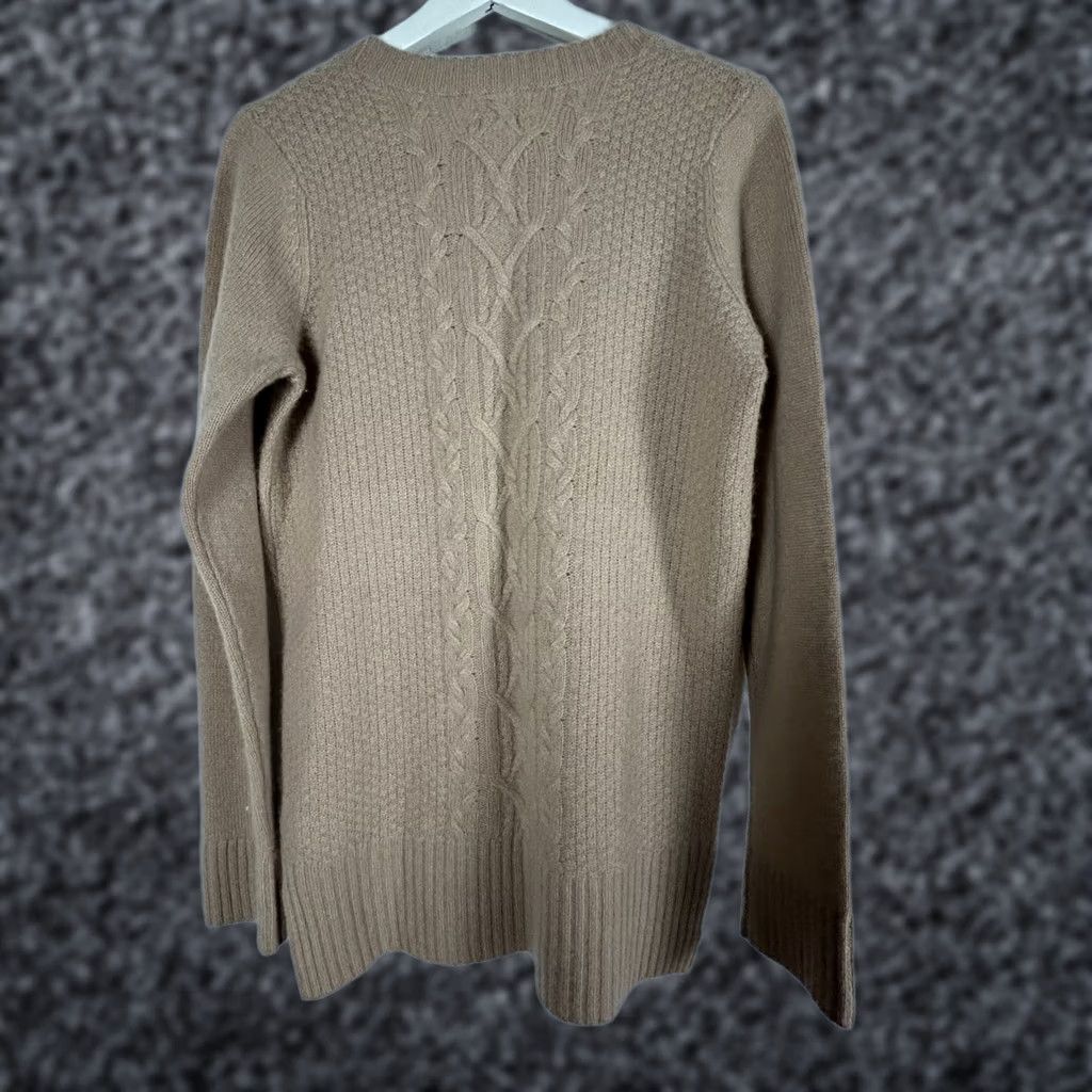 Cynthia Rowley Cynthia Rowley Womens Beige Cashmere Cable Knit Sweater Large Crew Neck Pullover Knit Size L / US 10 / IT 46 - 1 Thumbnail