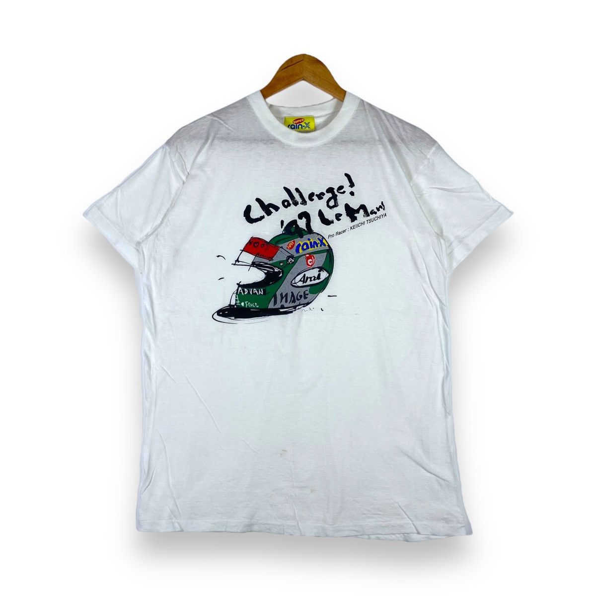 VINTAGE 1997 LE MANS KEIICHI TSUCHIYA PRO RACER HELMET TEE
