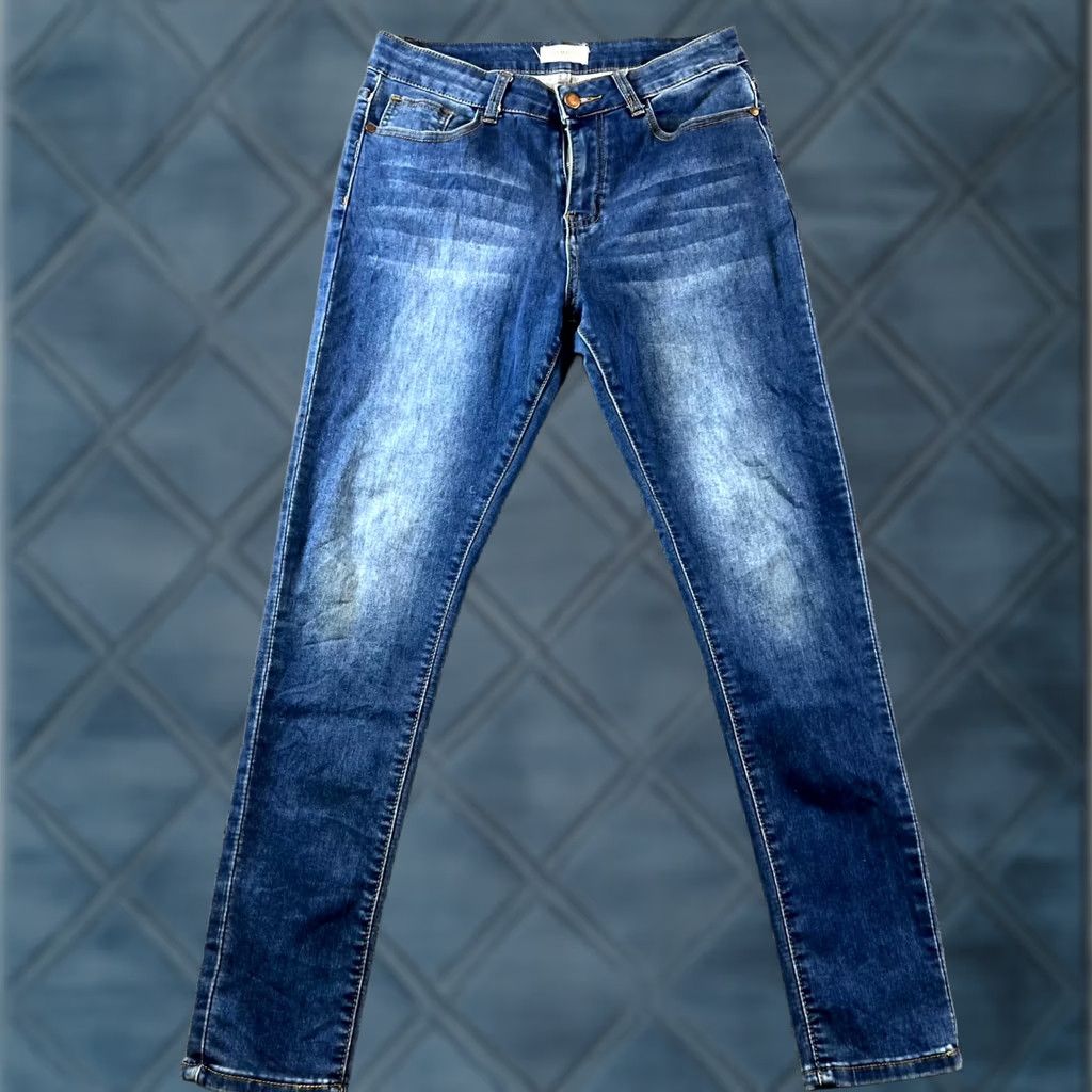 Vintage Bamboo Skinny Jeans Women's 11 Blue Cotton Denim Stretch Travel Faded Outdoor Streetwear Season: All-Season Size 32" / US 10 / IT 46 - 1 Thumbnail