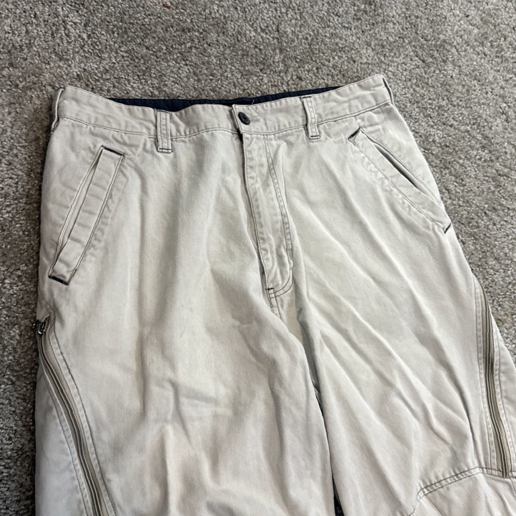 Vintage Wearfirst Cargo Pants Mens 34x32 Tan Straight Leg Cargo Pants Mens Regular 34in Gray Cotton Ramie Vintage No Size US 34 / EU 50 - 3 Thumbnail