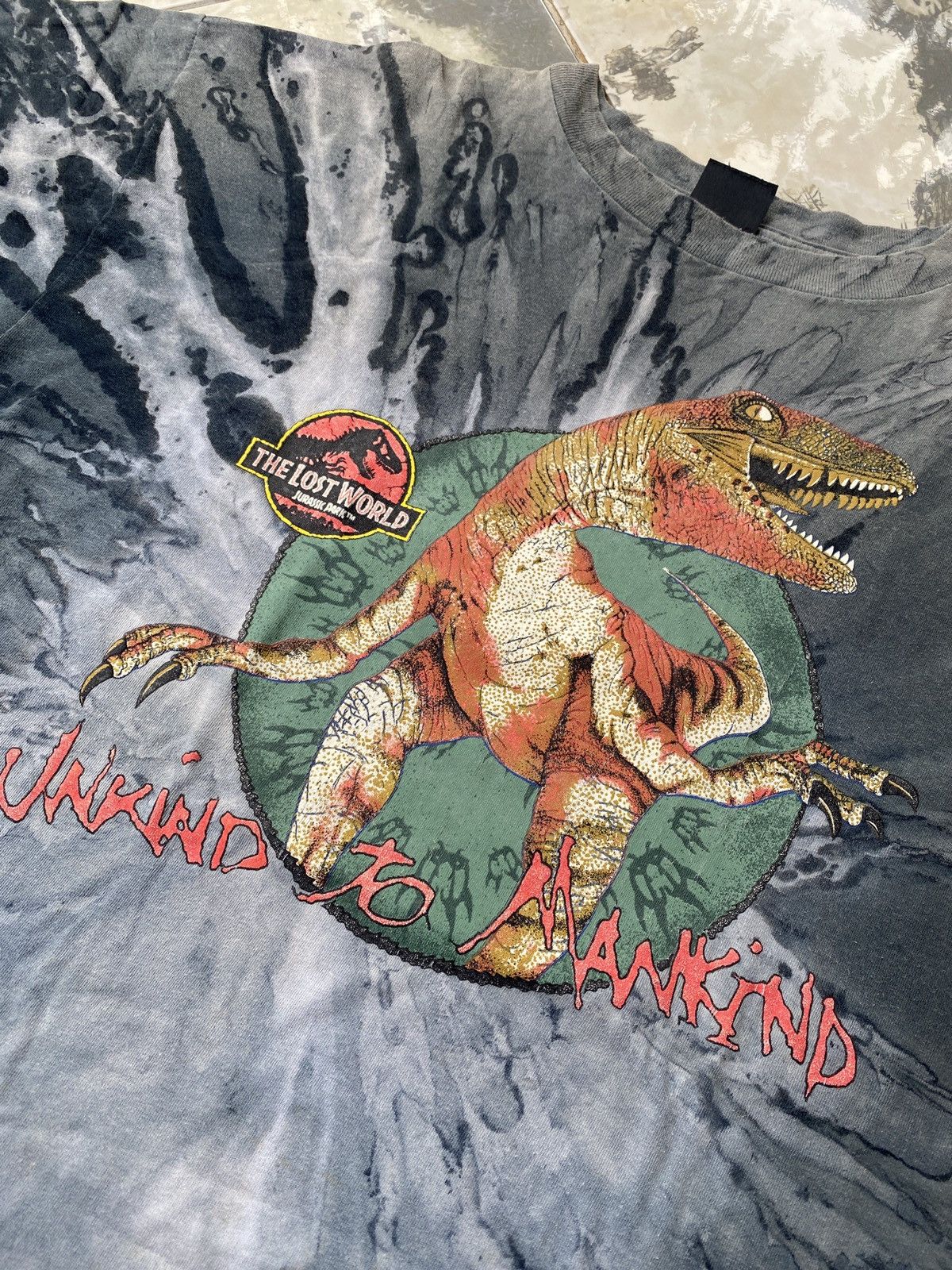 Other VINTAGE JURASSIC PARK “Unkind to Mankind” Tie-Dye (1990s) Size US XXL / EU 58 / 5 - 2 Thumbnail