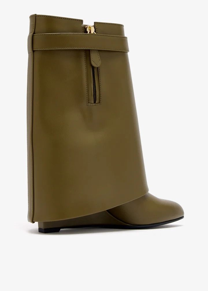 Givenchy o1srvl11e0825 Shark Locks Boots in Olive Green Size US 7 / IT 37 - 3 Thumbnail