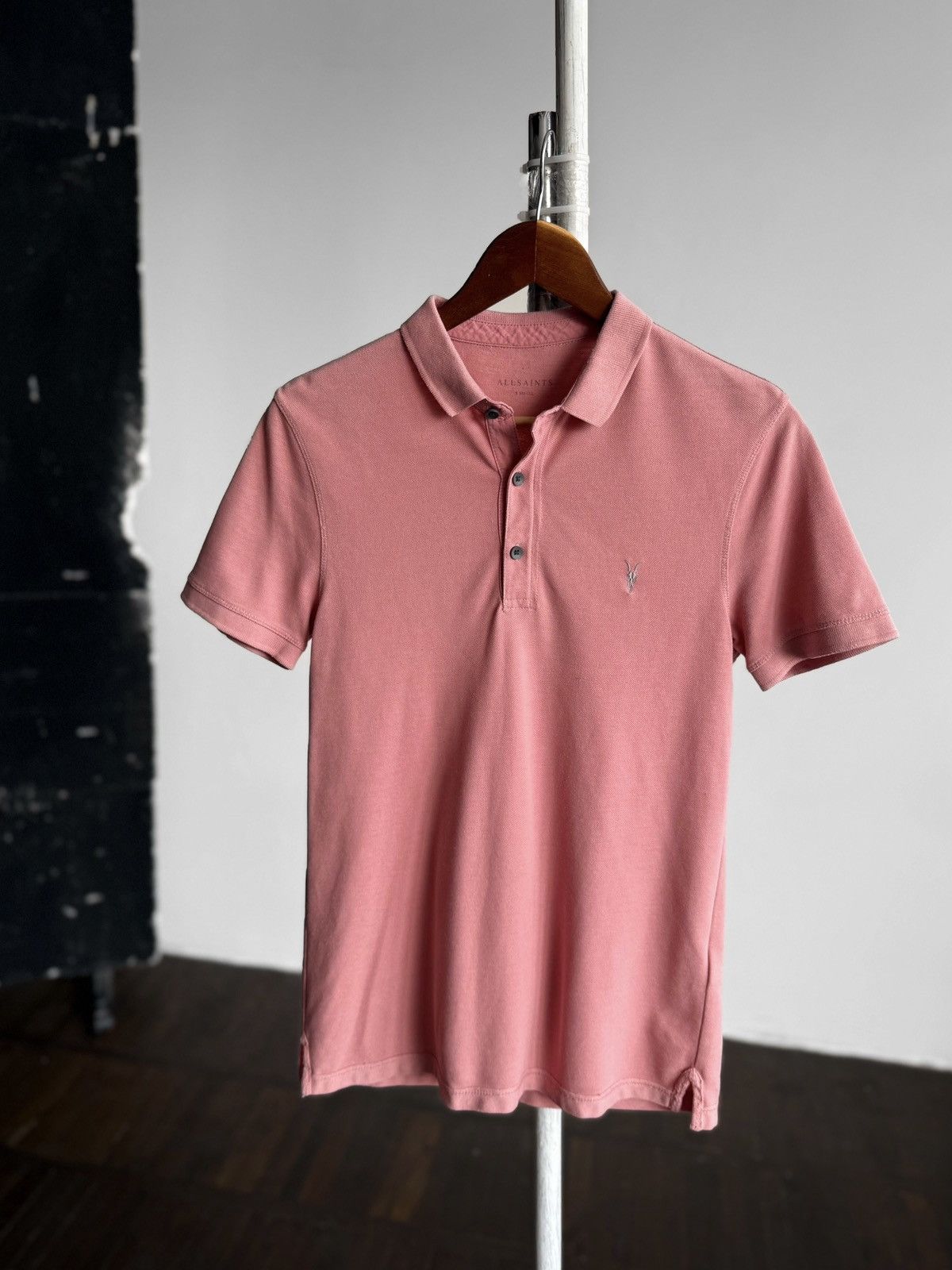 Allsaints AllSaints Mens Pink Polo Shirt Original Logo Short Sleeve Size US XS / EU 42 / 0 - 2 Thumbnail