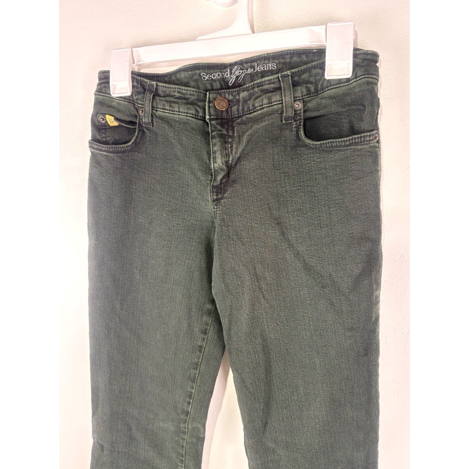 Vintage Second Yoga Jeans Green Wash Low Rise Bootcut Women’s Size 28 Denim Size 28" / US 6 / IT 42 - 2 Thumbnail