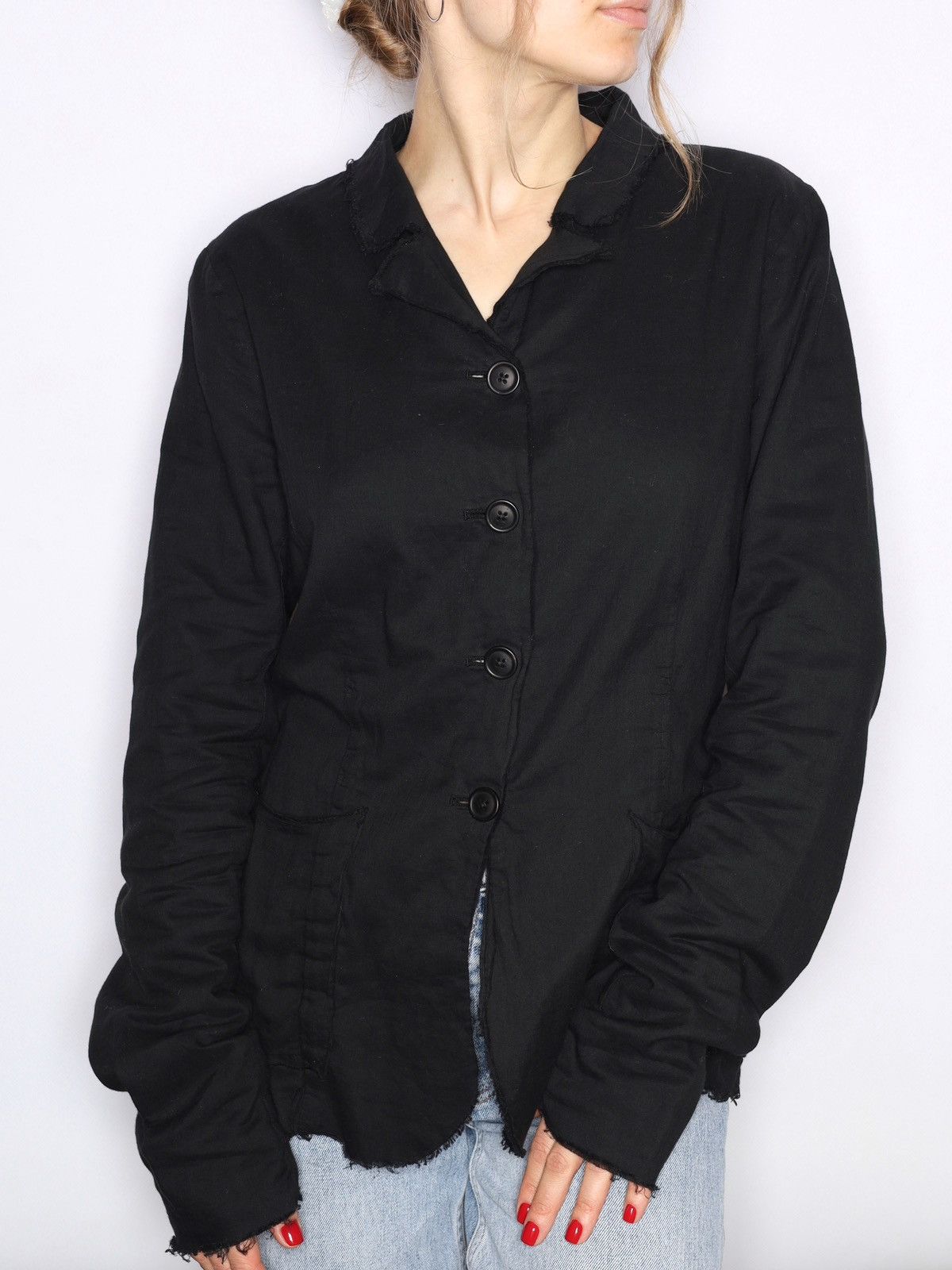 Rundholz Rundholz DIP Black Cotton Shirt Light Jacket Blazer Size S / US 4 / IT 40 - 2 Thumbnail