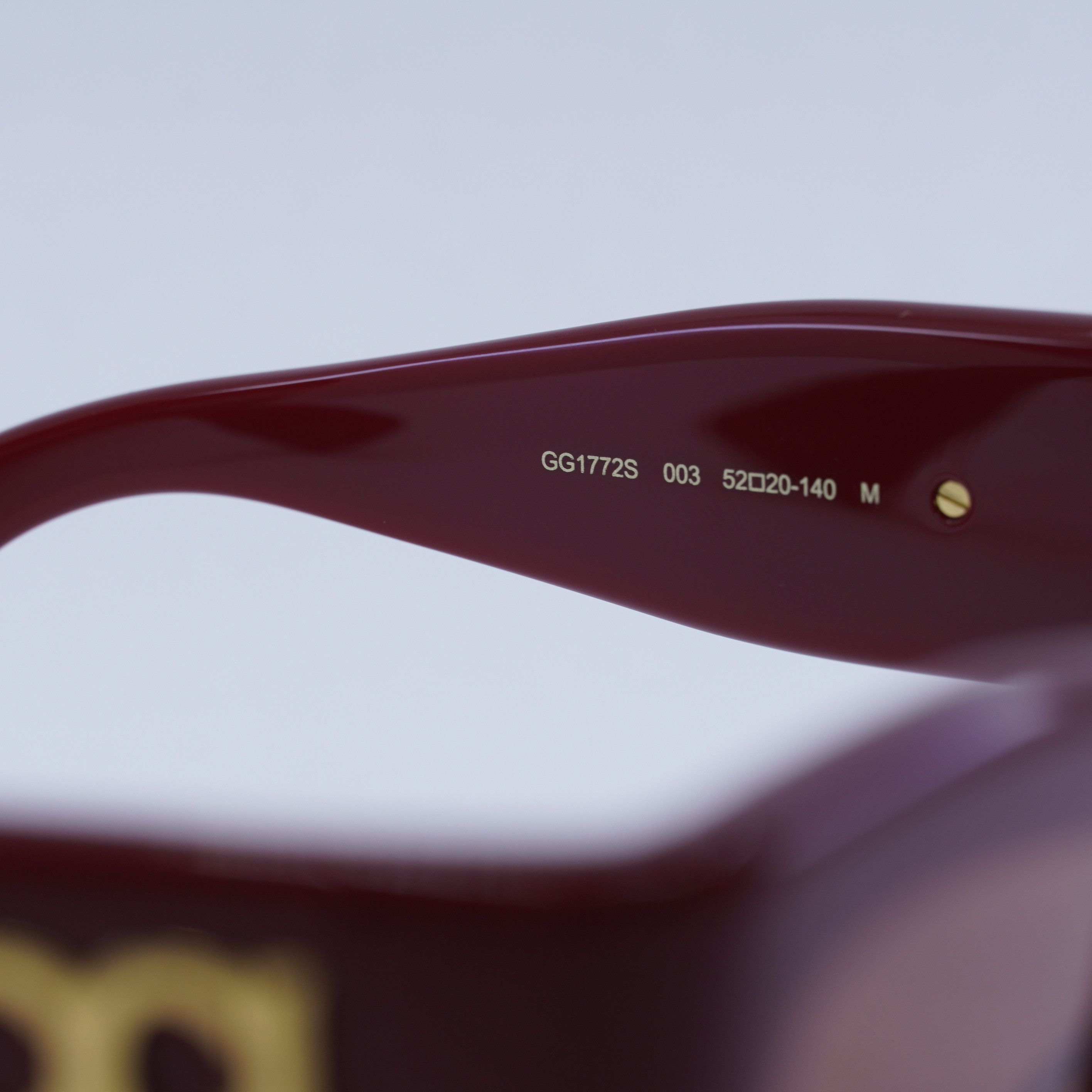 Gucci Gucci GG1772S 003 Sunglasses Burgundy Square Frame Size ONE SIZE - 8 Thumbnail
