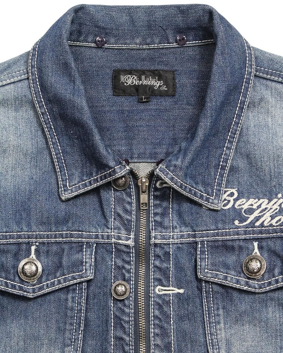 Hysteric Glamour 2000S BERNINGS SHO ZIP UP EMBROIDERED DENIM JACKET Size US L / EU 52-54 / 3 - 7 Thumbnail