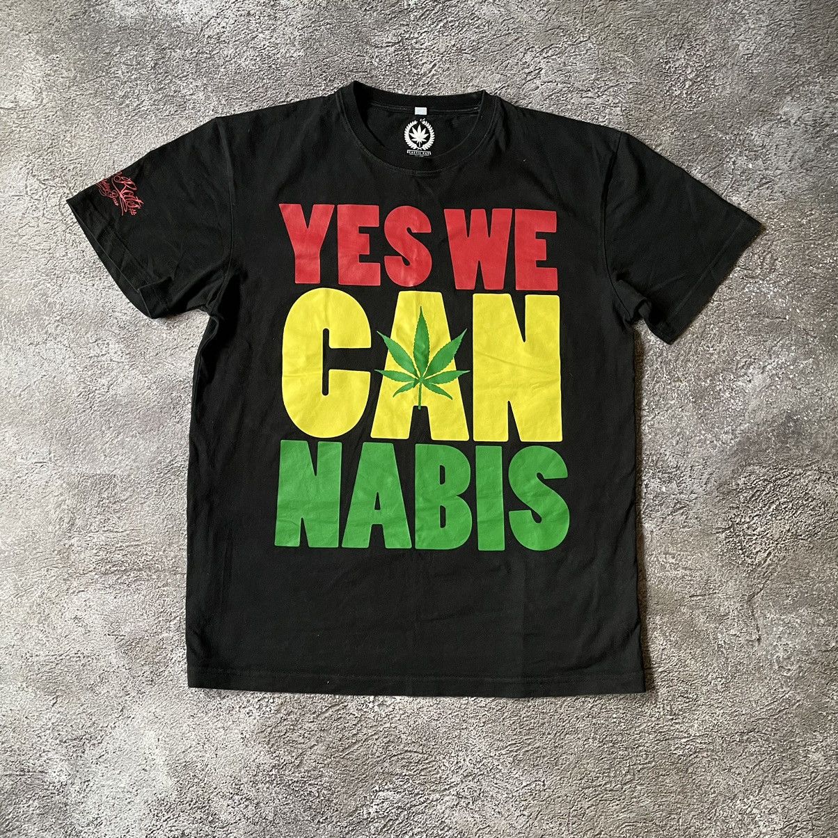 Vintage Vintage Y2K Graphic Tee Cannabis Print Faded Black Punk L Size US L / EU 52-54 / 3 - 1 Thumbnail