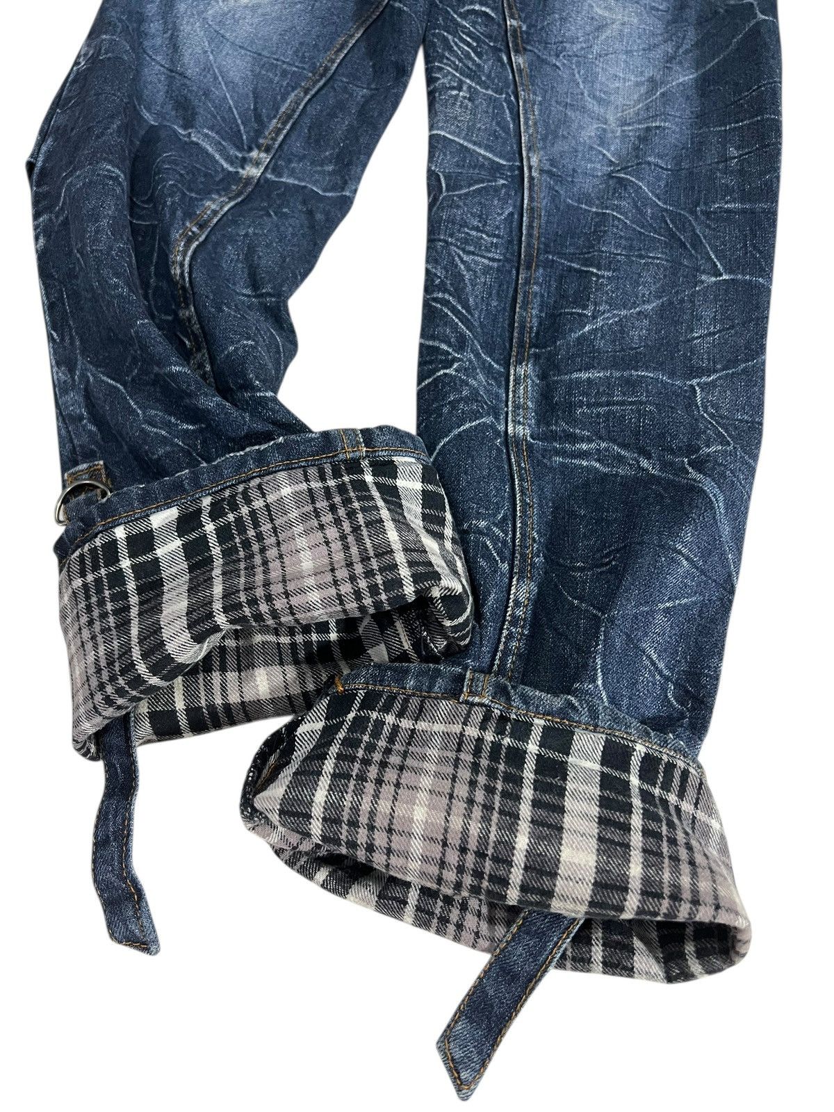 Japanese Brand Vintage Japanese Brand Nylaus Double Waist Claw Denim Jean Size US 29 - 13 Thumbnail