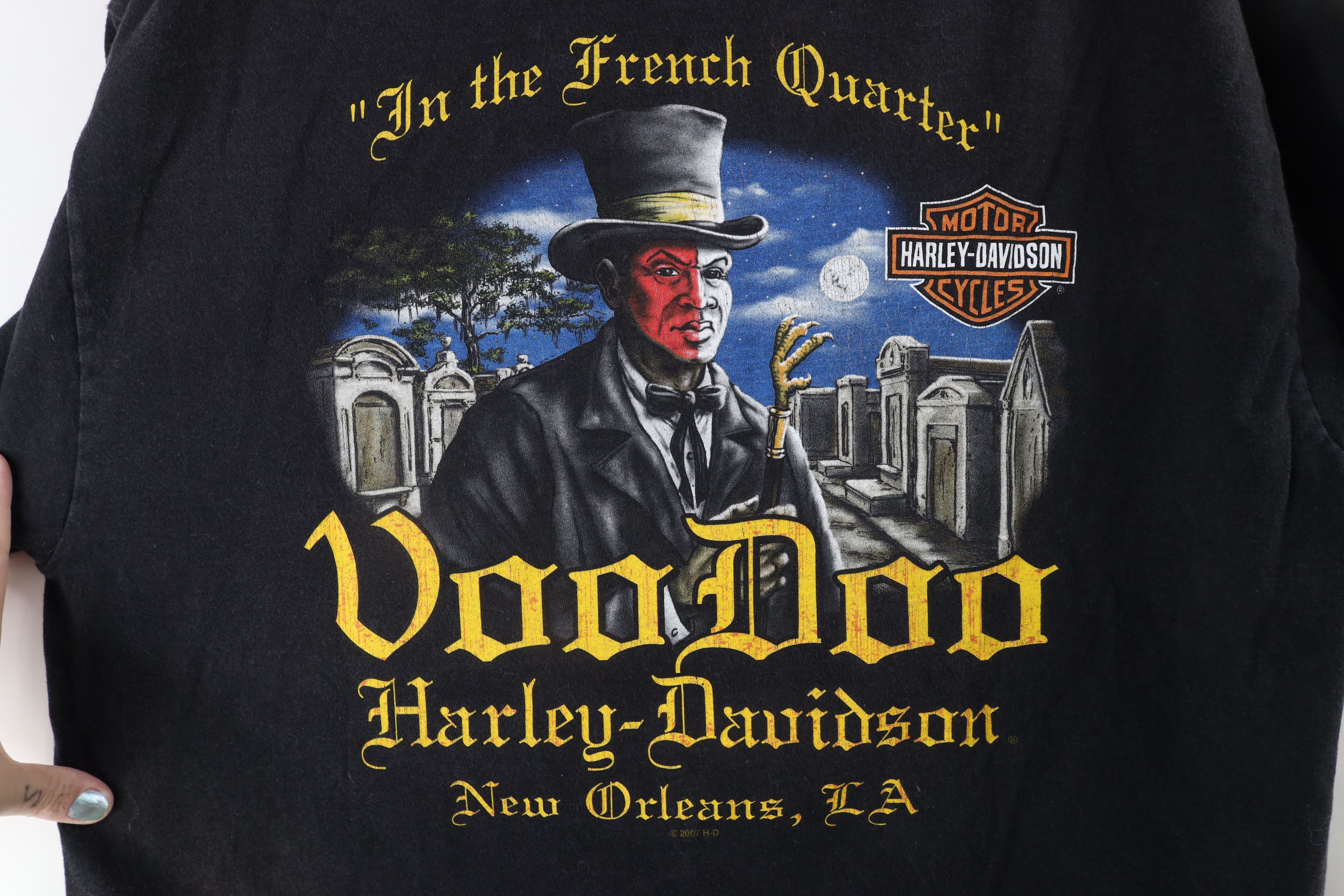 Harley Davidson × Vintage Vintage Y2K Harley Davidson Orleans Quarter Voodoo T-Shirt Size US L / EU 52-54 / 3 - 9 Thumbnail