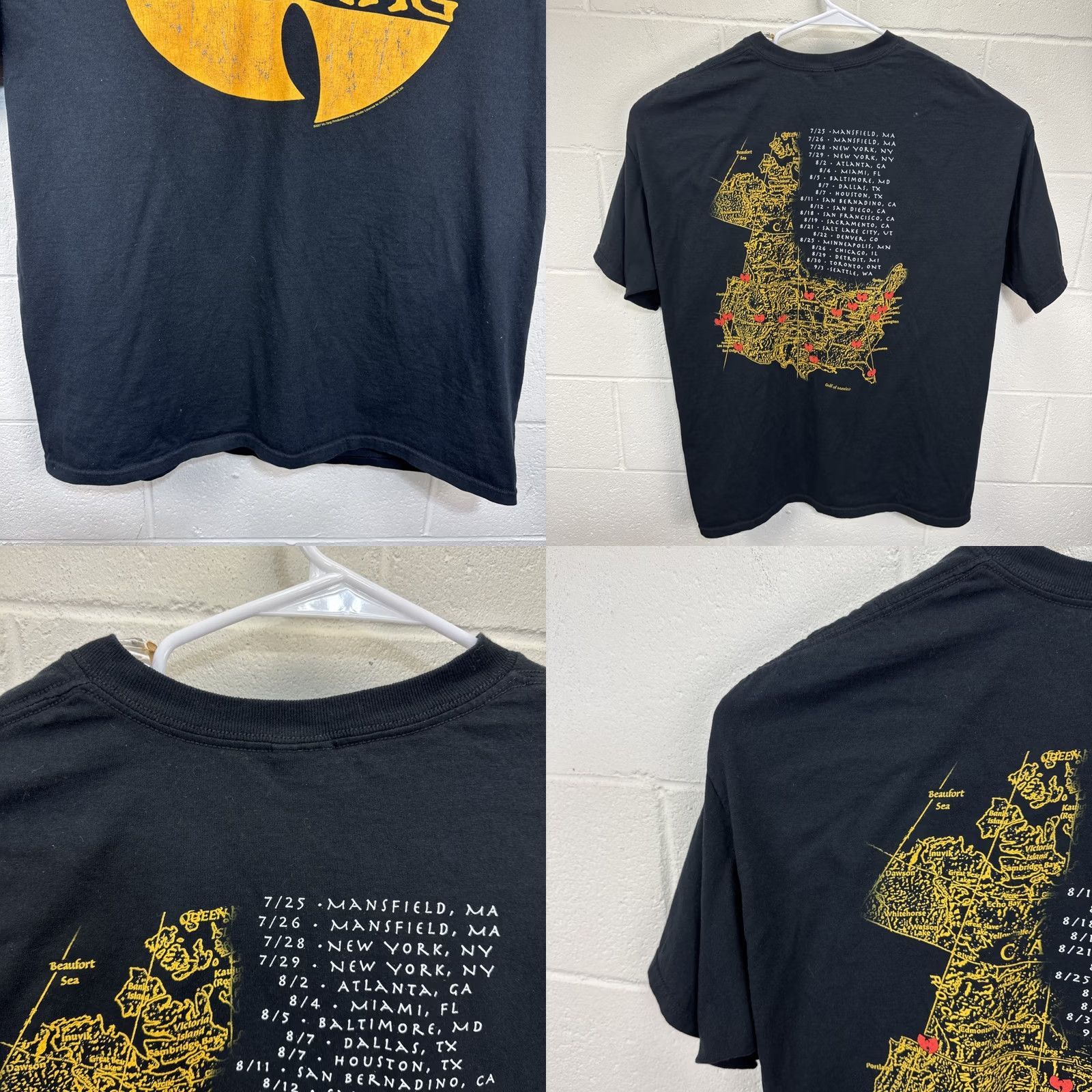 Anvil VINTAGE Wu Tang Clan T Shirt 3XL Rap Tee Method Tour Rage against the Machine Shirt Mens Black Cotton Crew Neck Short Sleeve Graphic Print 2000s Size US XXL / EU 58 / 5 - 8 Thumbnail