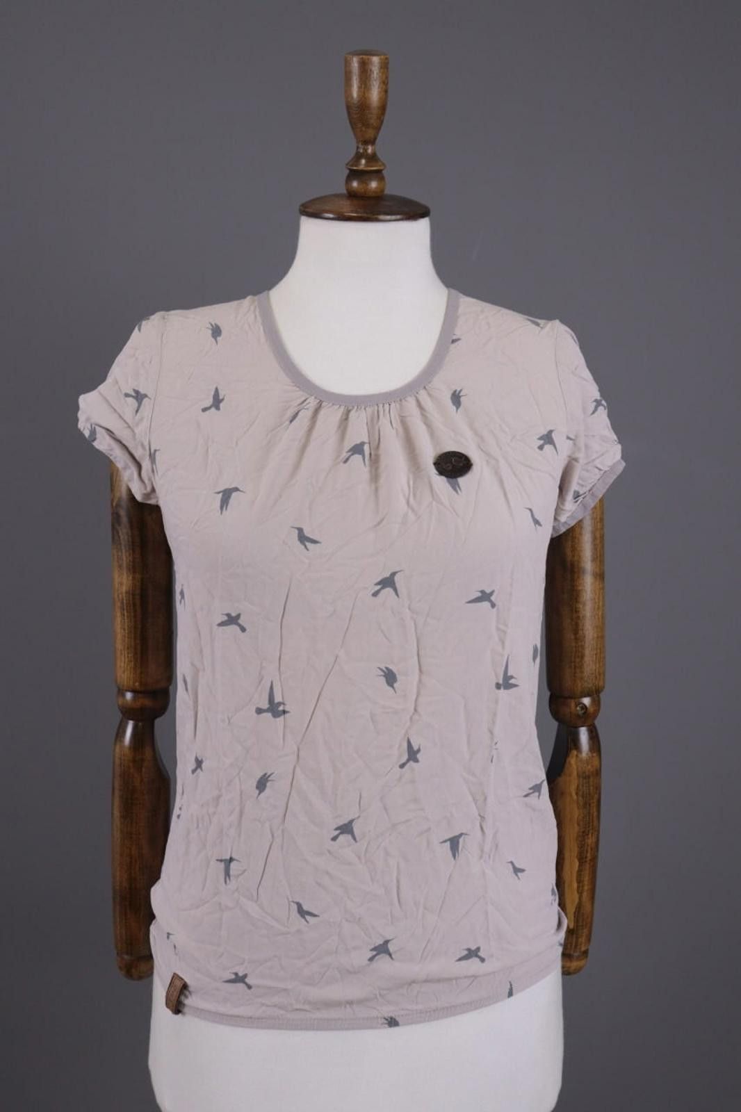 Naketano Naketano Gray Bird Printed Summer Top Shirt Size S Size S / US 4 / IT 40 - 1 Thumbnail