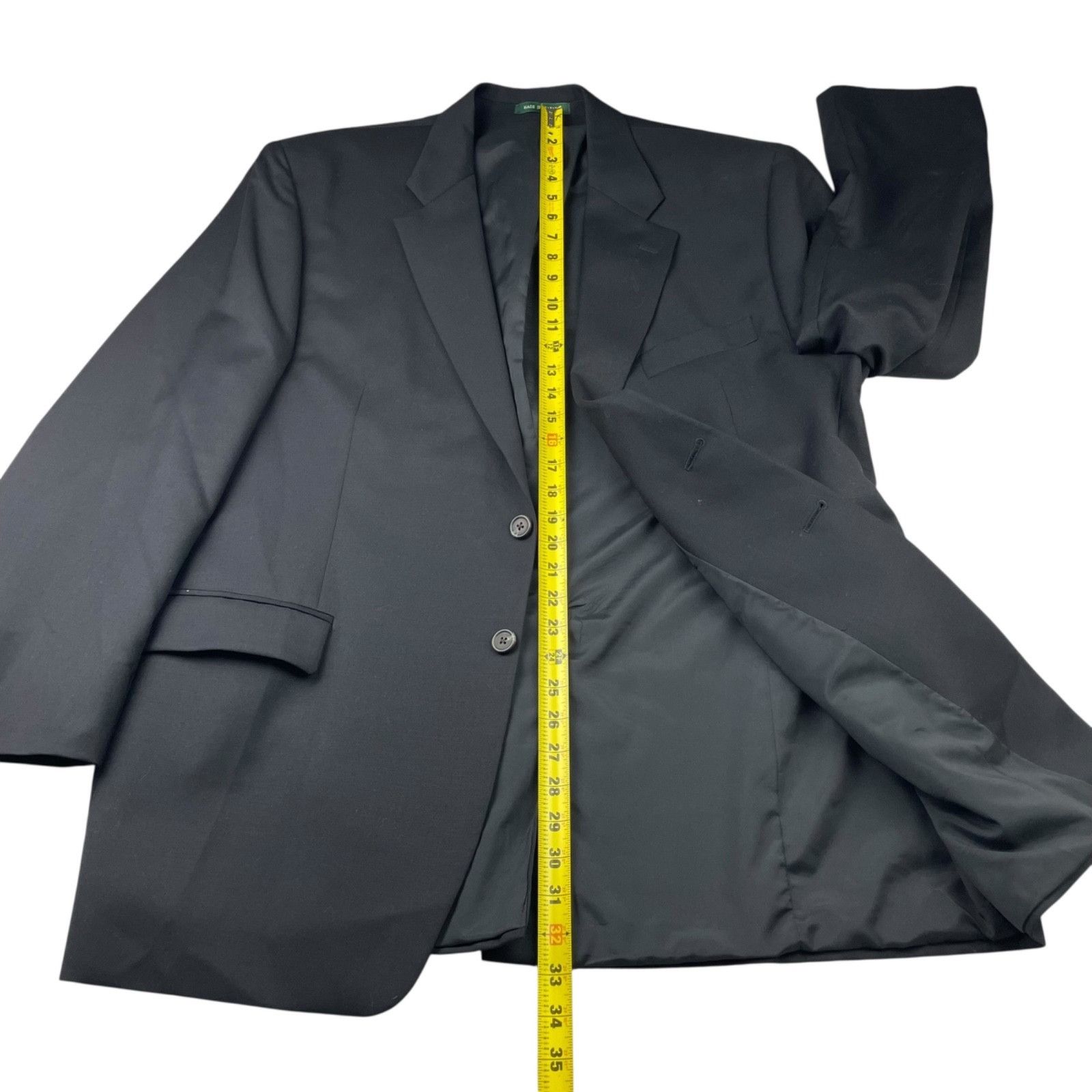 Lauren Ralph Lauren Ralph Lauren LRL Men's 100% Wool 2-Button Blazer Black • 46R Size 46R - 12 Thumbnail