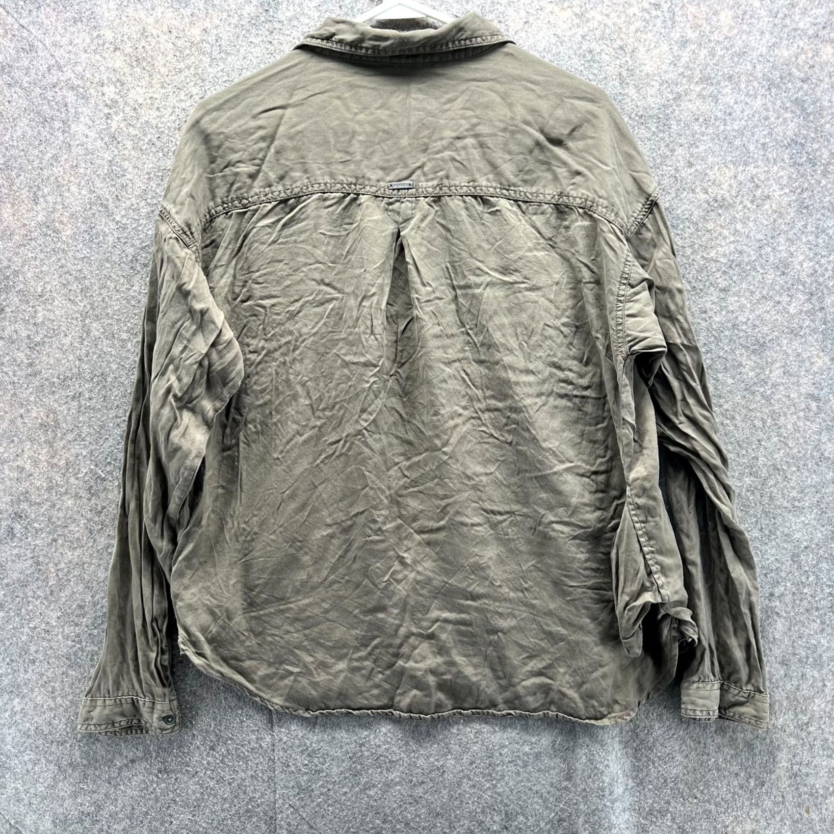 Prana VINTAGE prAna Shirt Women XL Green Button-Up Knit Lyocell Casual All Seasons 100% Solid Front Button Womens XS? Size XL / US 12-14 / IT 48-50 - 2 Thumbnail