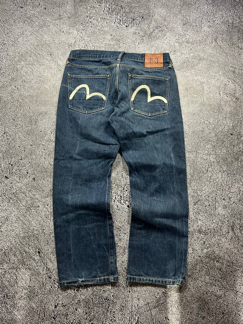Evisu EVISU WHITE PAINTED DIACOCK JEAN SIZE 30X34 | Grailed