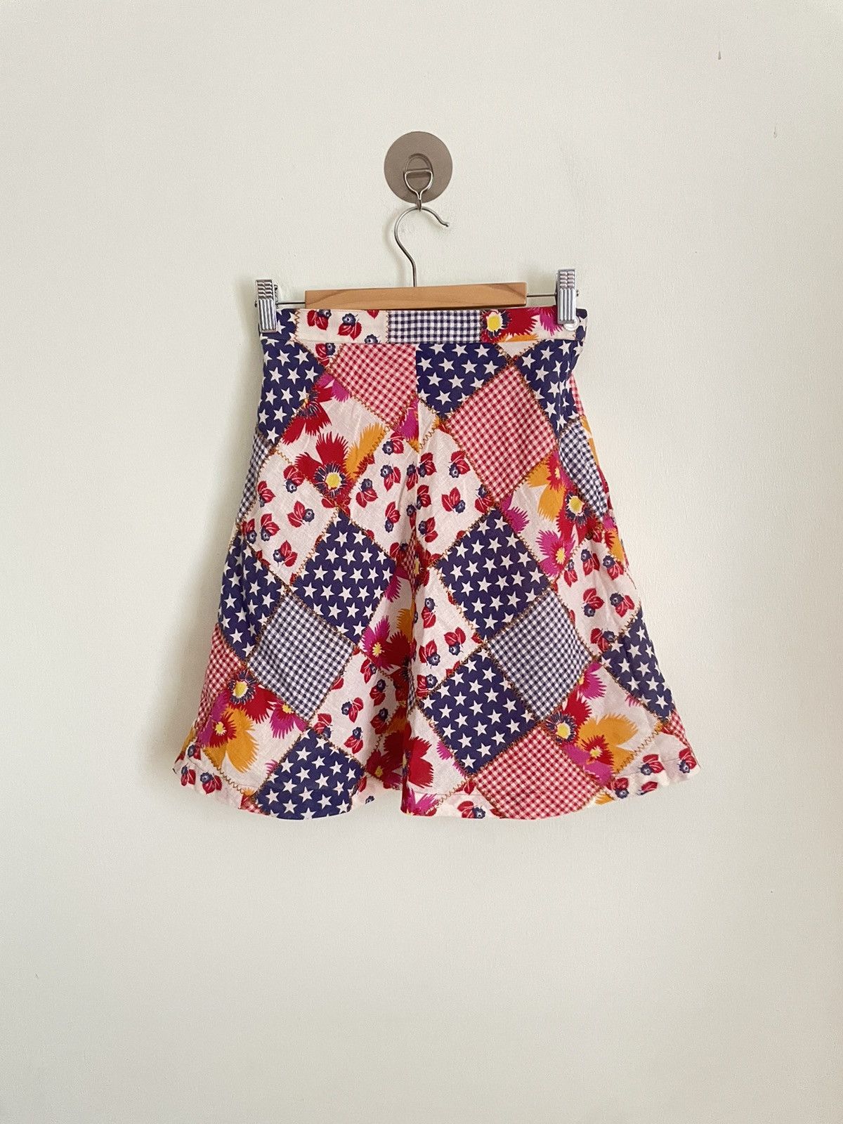 image of 90's Hysteric Glamour Patches Cotton Colourful Skirt, Women's (Size 24)