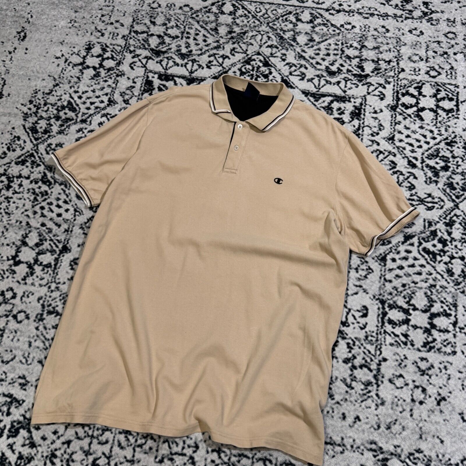 Champion × Vintage Vintage Champion Unisex Beige Cotton Polo Shirt Size XXL Size US XXL / EU 58 / 5 - 2 Thumbnail